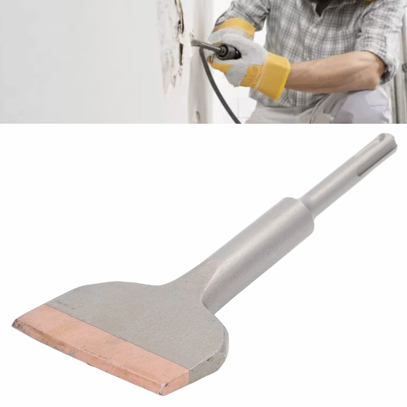Dłuto do Płytek Młotkowych, Skrobak do Podłóg Narzędzie do ścian Betonowych Płaski Młotek Dłuto do ściany łopaty, Wiercenie Zwykłego Kamienia, Dłuta