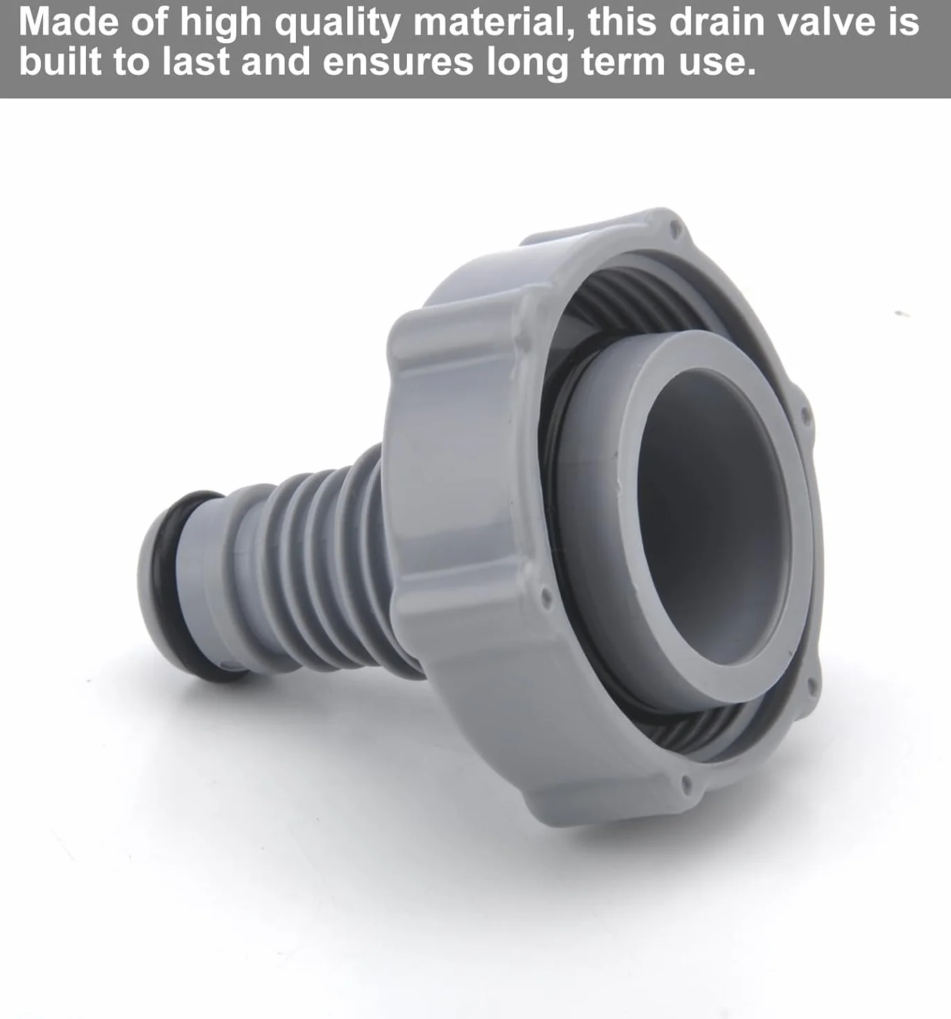 P6H1419 zawór spustowy Ø 32 mm – adapter do odprowadzania wody basenowej, adapter węża i adapter przyłączeniowy, zapasowy zawór spustowy do basenów, szary adapter do spuszczania wody