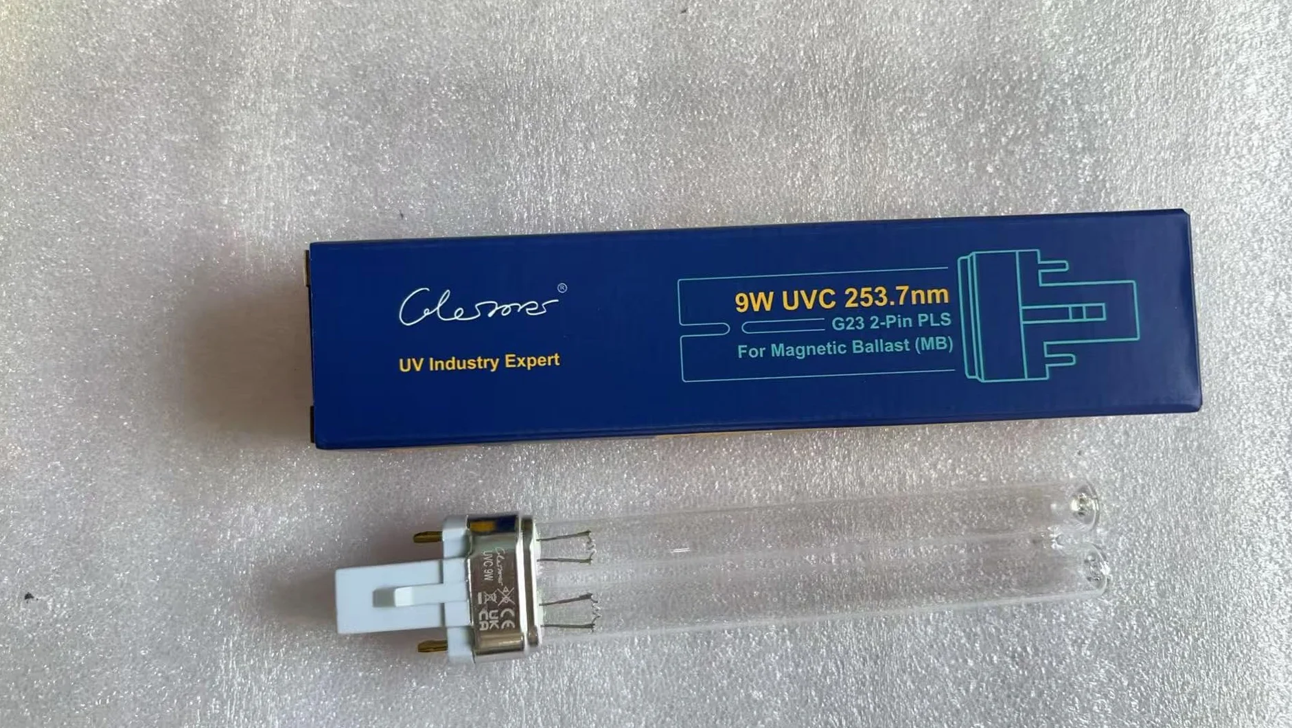Glostars Żarówka UV 9W1P - Ultrafioletowa lampa do sterylizacji, profesjonalna wymiana oczyszczania wody