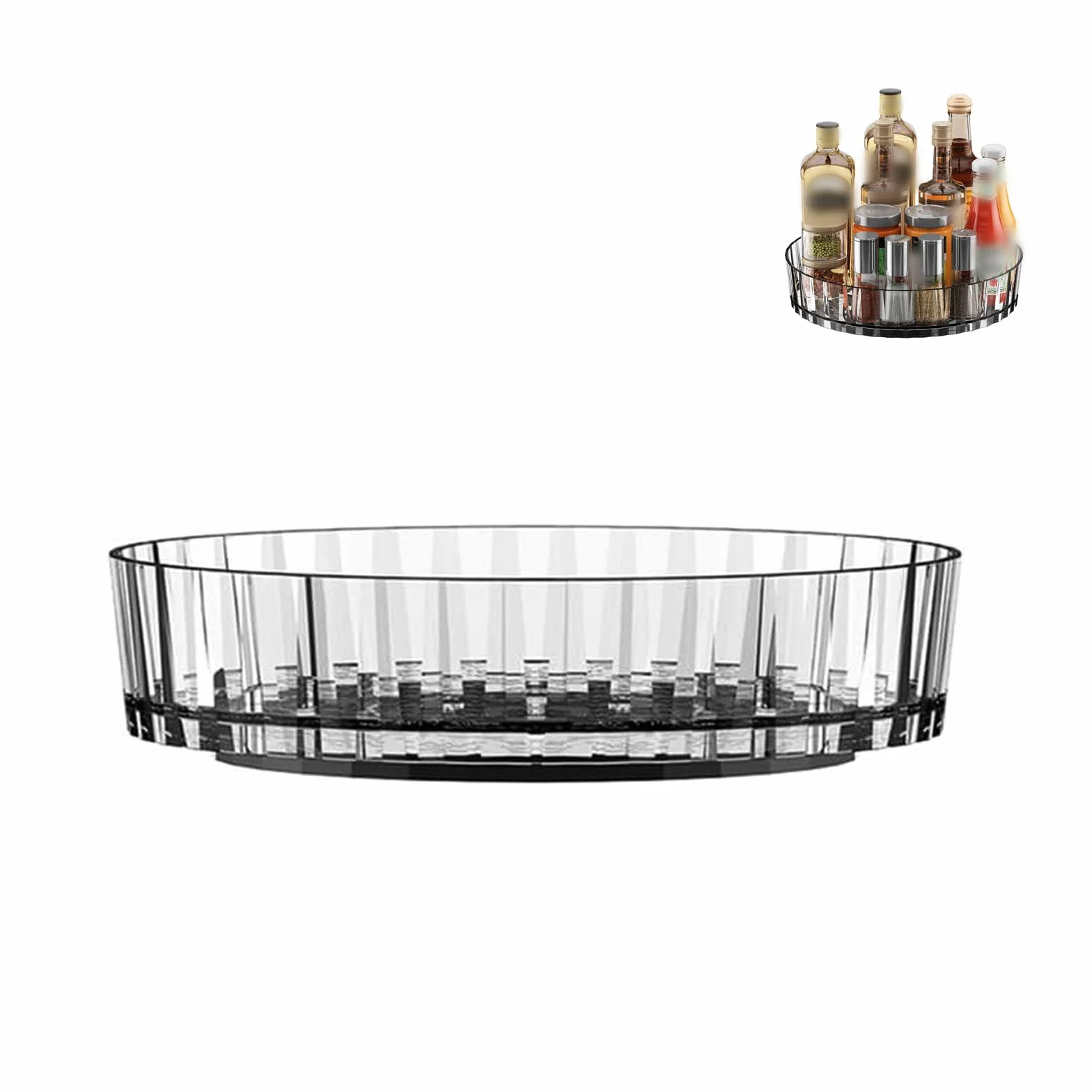 Organizer kuchenny talerz obrotowy 360° 21 cm przezroczysty na lodówkę