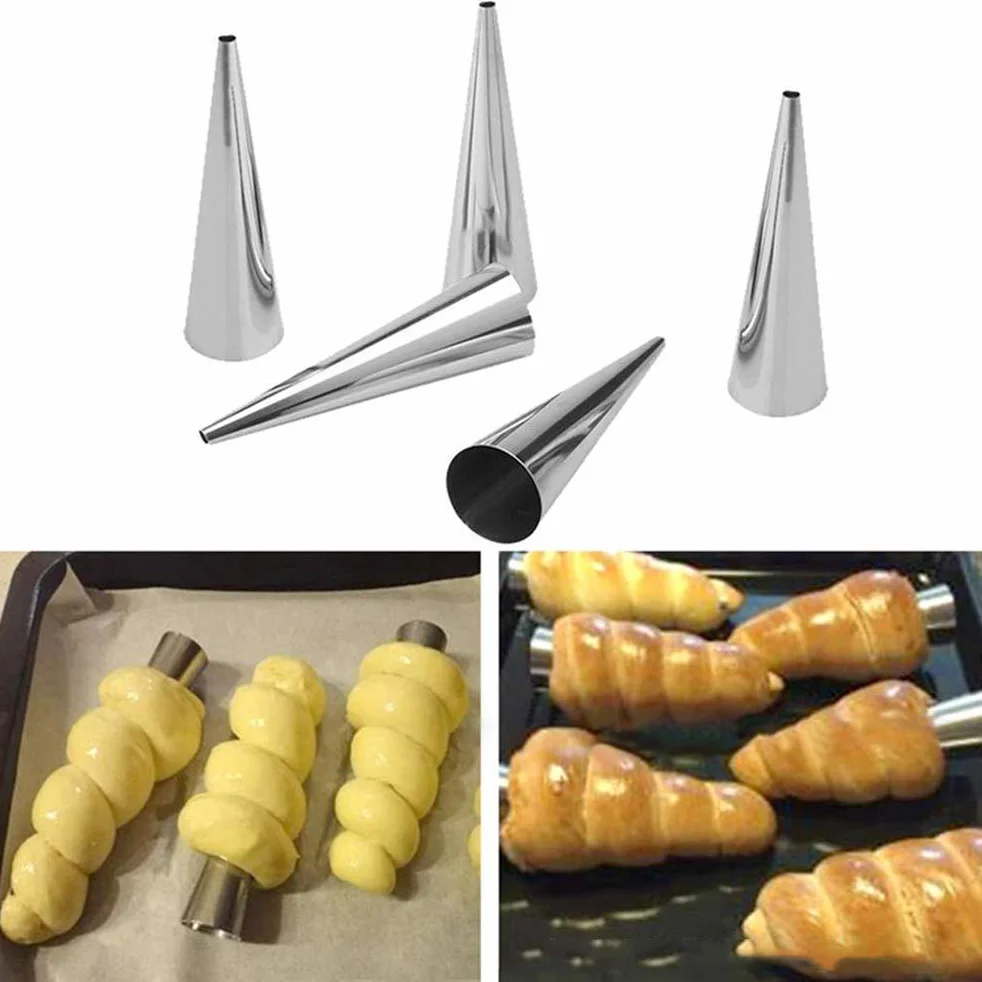 Zestaw 16 foremek do pieczenia rogów stal nierdzewna stożkowa forma do pieczenia ciast