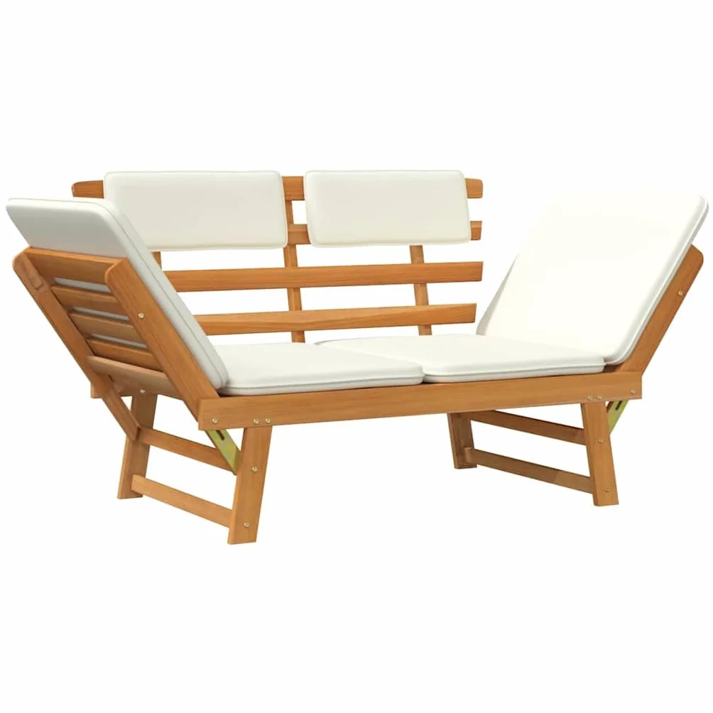 vidaXL Ławka ogrodowa z poduszkami, 2w1, 190 cm, lite drewno akacjowe