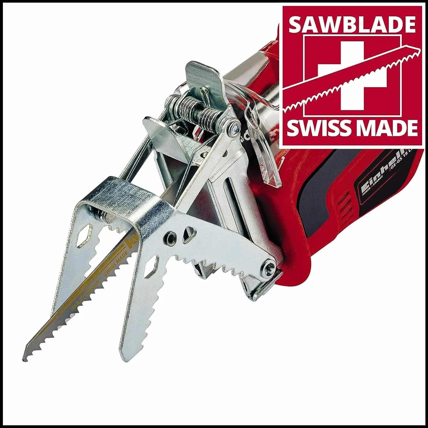 Einhell Akumulatorowa piła do gałęzi GE-GS 18 Li-Solo Power X-Change (Li-ion, 18 V, brzeszczot o długości 150 mm, wysokiej jakości z beznarzędziową wymianą, bez akumulatora i ładowarki)