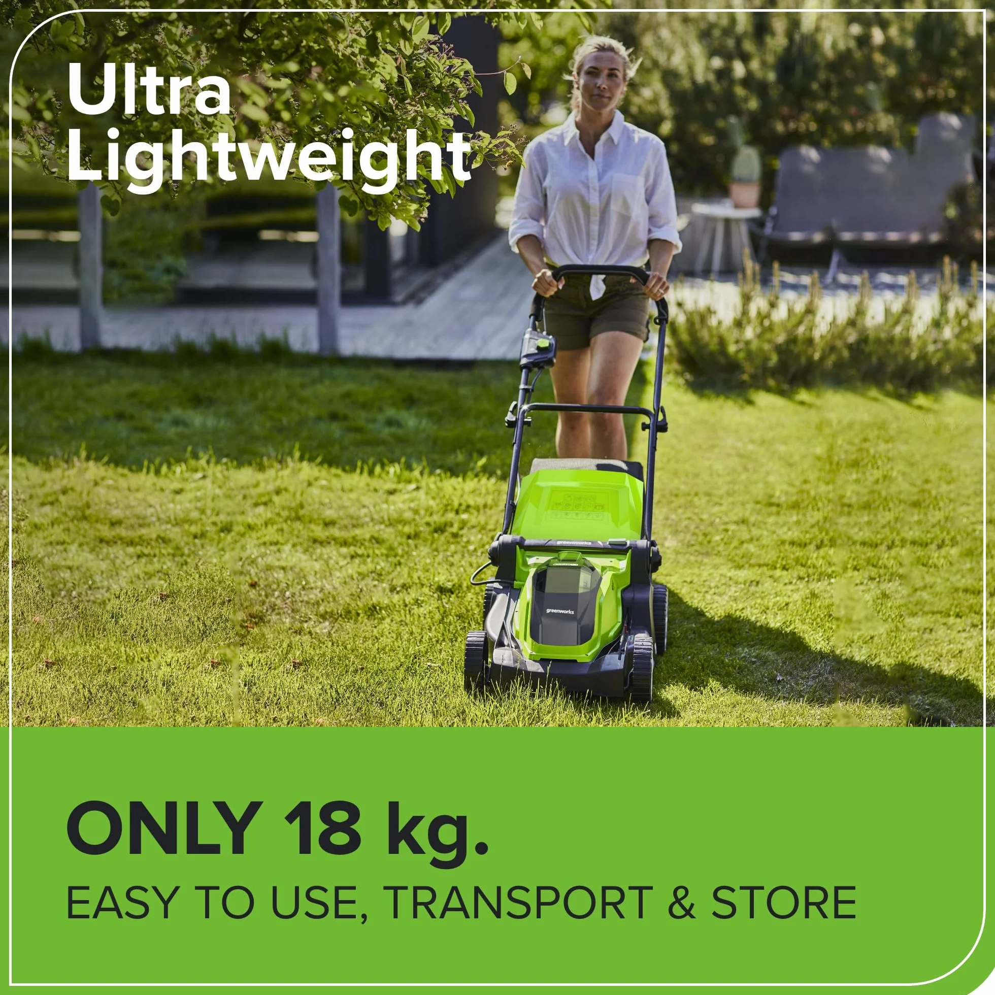Greenworks G40LM41K2XF Kosiarka Akumulatorowa do Trawników do 500m², Szerokość Koszenia 41cm, Torba 50L PLUS Dwie Baterie 40V 2Ah i Jedna Szybka Ładowarka