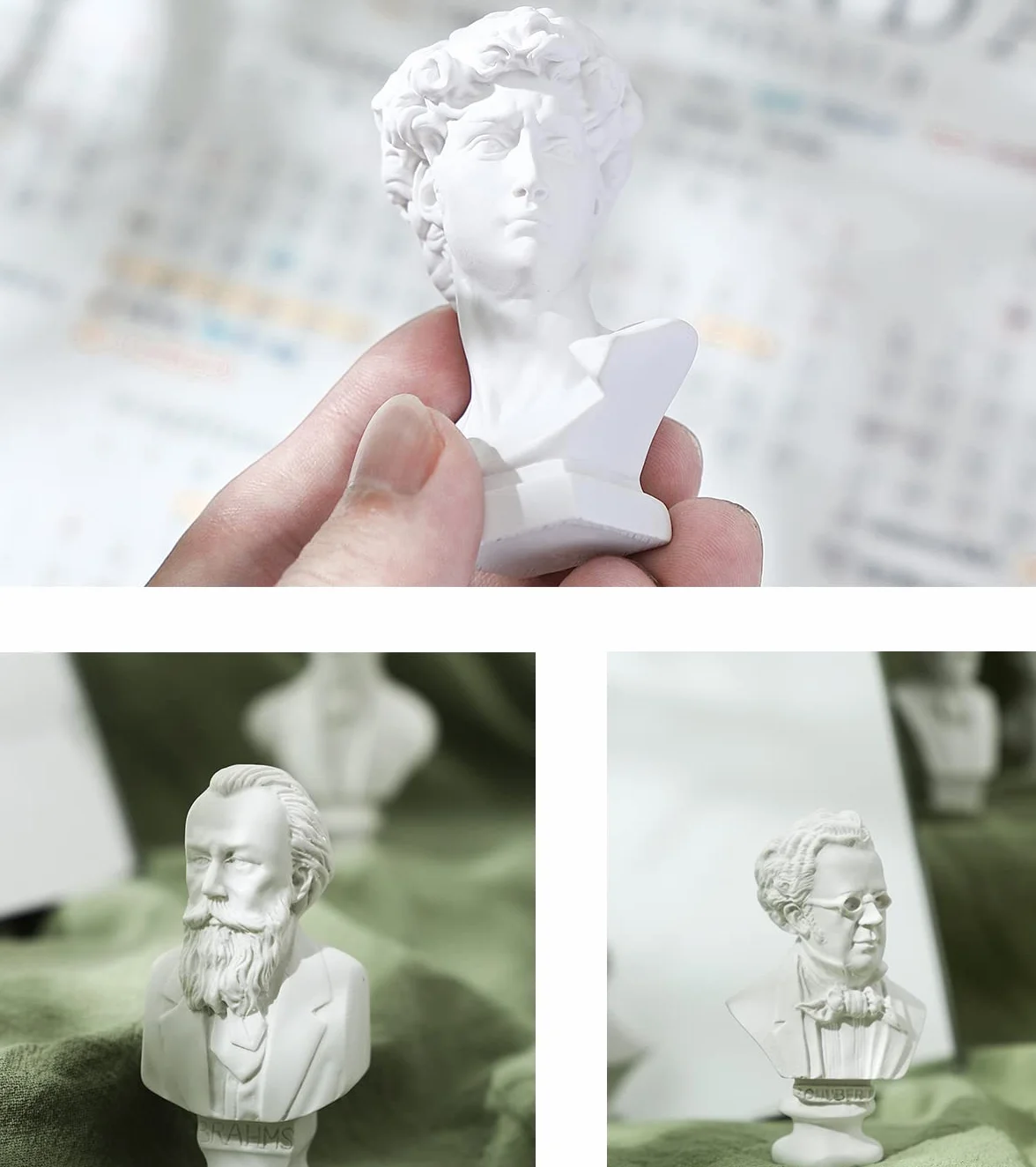 Mini klasyczny kompozytor, 10 mini statuetek, popiersie muzyka, dekoracja salonu, domowa dekoracja, nowoczesne ornamenty do salonu, żywica poliestrowa, prezent