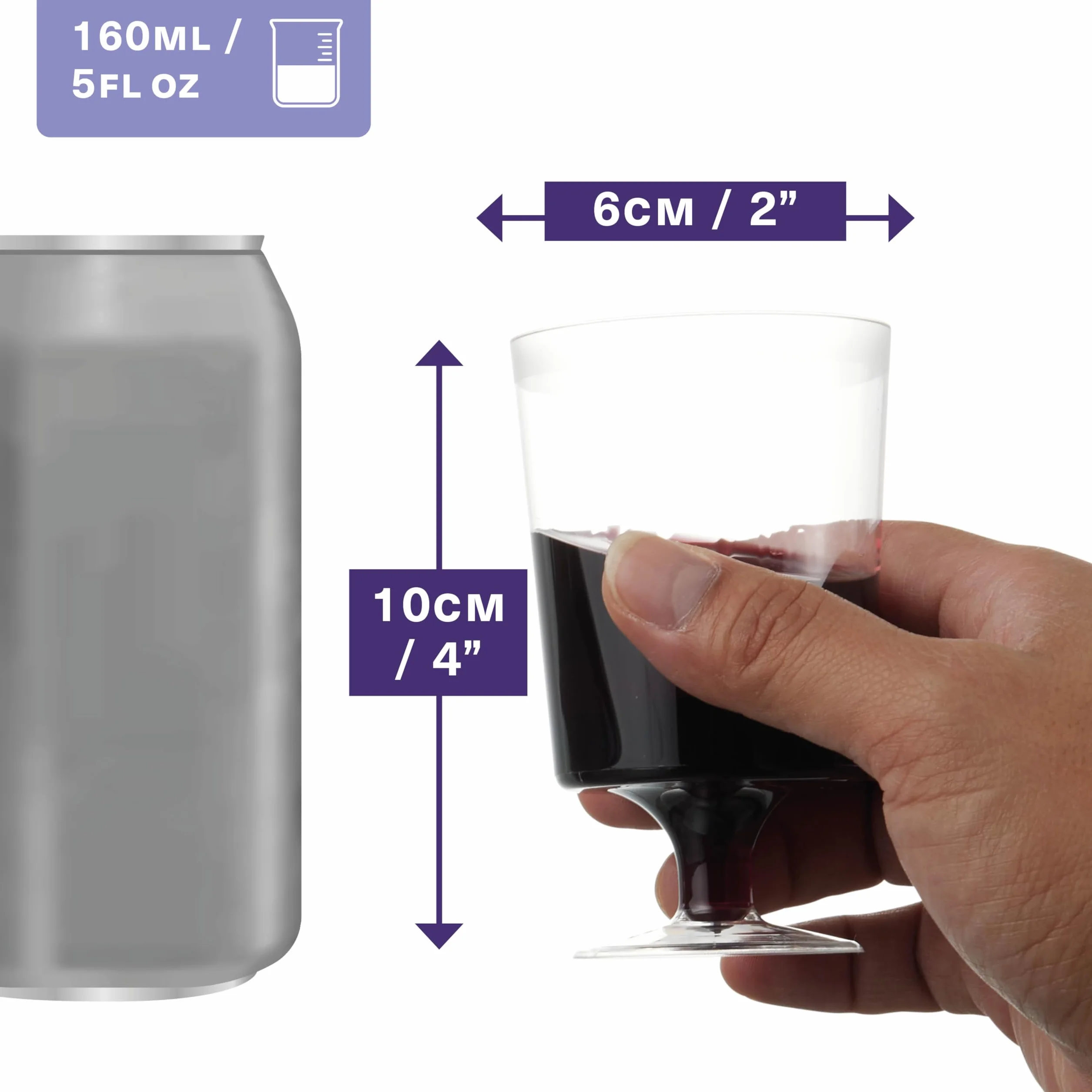 MATANA 50 Przezroczystych Kieliszków do Wina z Twardego Plastiku (Jednoczęściowe, 180ml) - Eleganckie, Wytrzymałe i Wielokrotnego Użytku - Wesela, Urodziny, Boże Narodzenie, Przyjęcia
