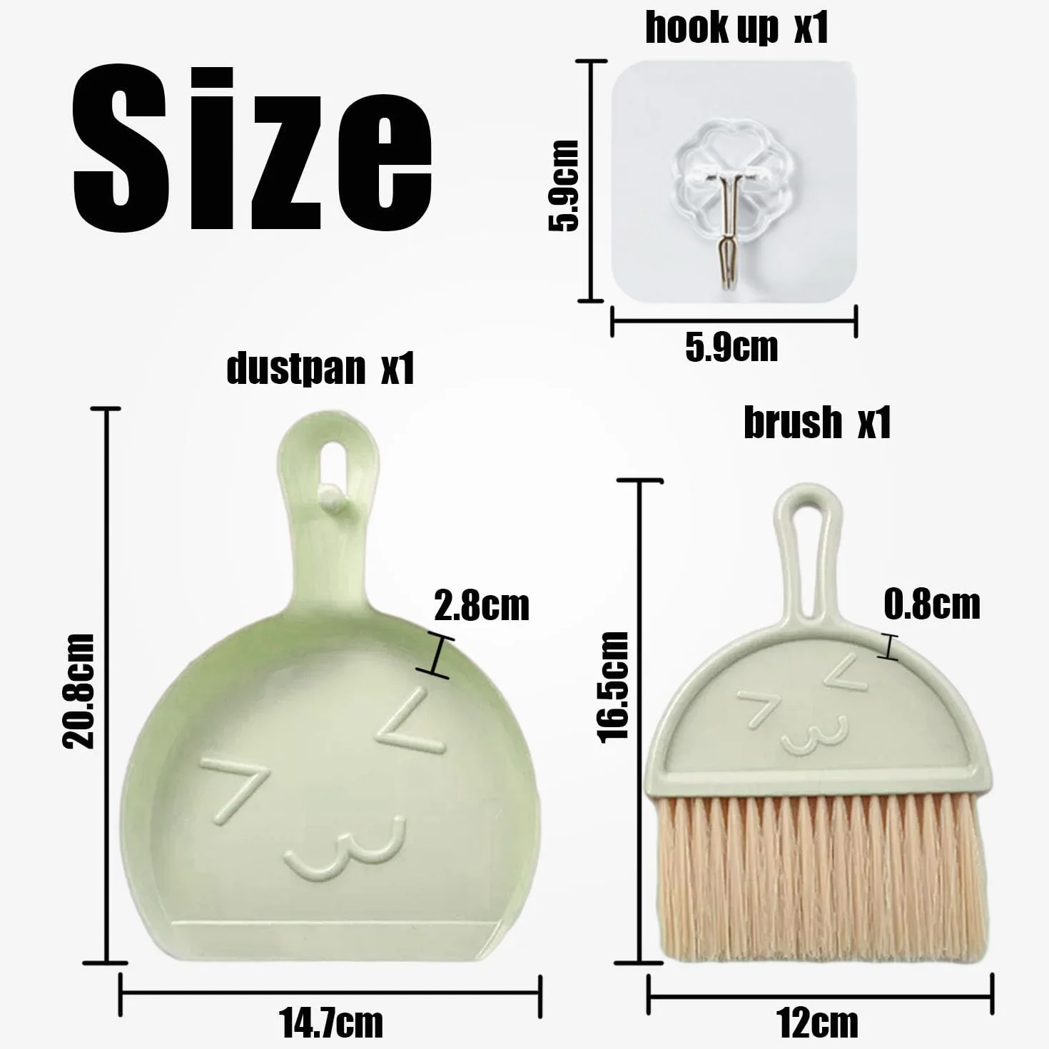 1 mini szufelka i zestaw szczotek z 2 haczykami, przenośny zestaw szczotek stołowych, mały zestaw do czyszczenia miotły i szufelki, środek do czyszczenia zabrudzeń stołu, nadaje się do