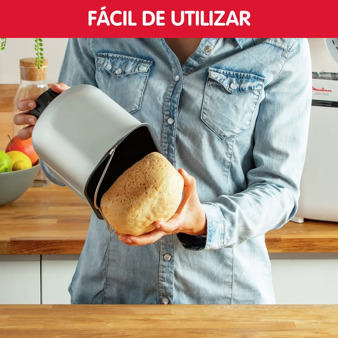 Moulinex Maszynka do pieczenia chleba z programami, tworzywo sztuczne, 31 x 29 x 29 cm jeden rozmiar biały