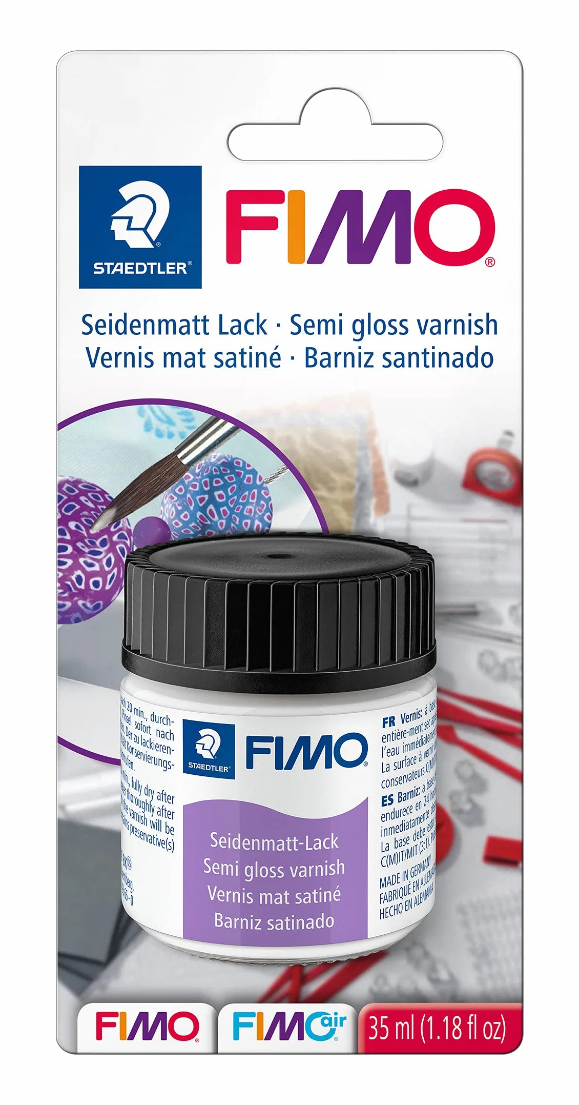 STAEDTLER 8705 01 BK FIMO Lakier na bazie wody półbłyszczący - przezroczysty (1 x wanna 35 ml)