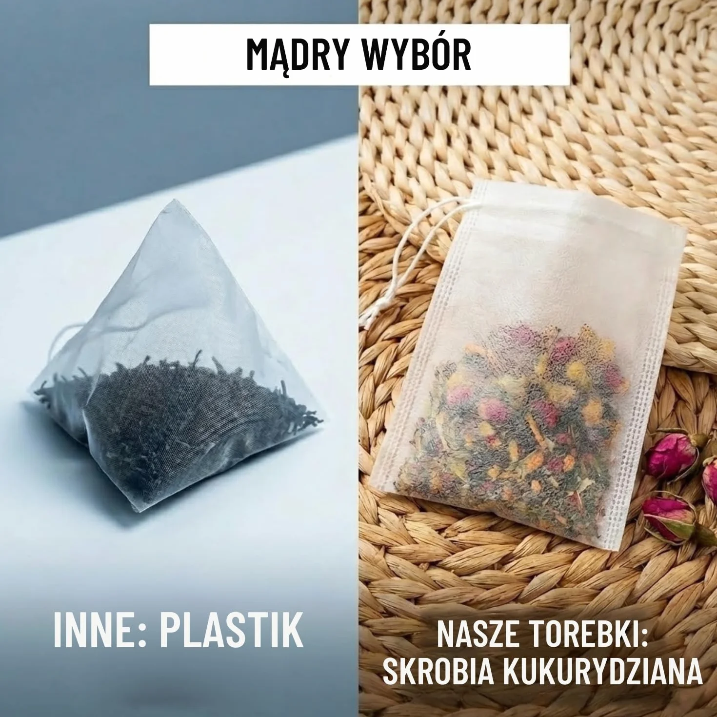 Biodegradowalne Puste Torebki ze Skrobią Kukurydzianą do Herbaty 100 szt.