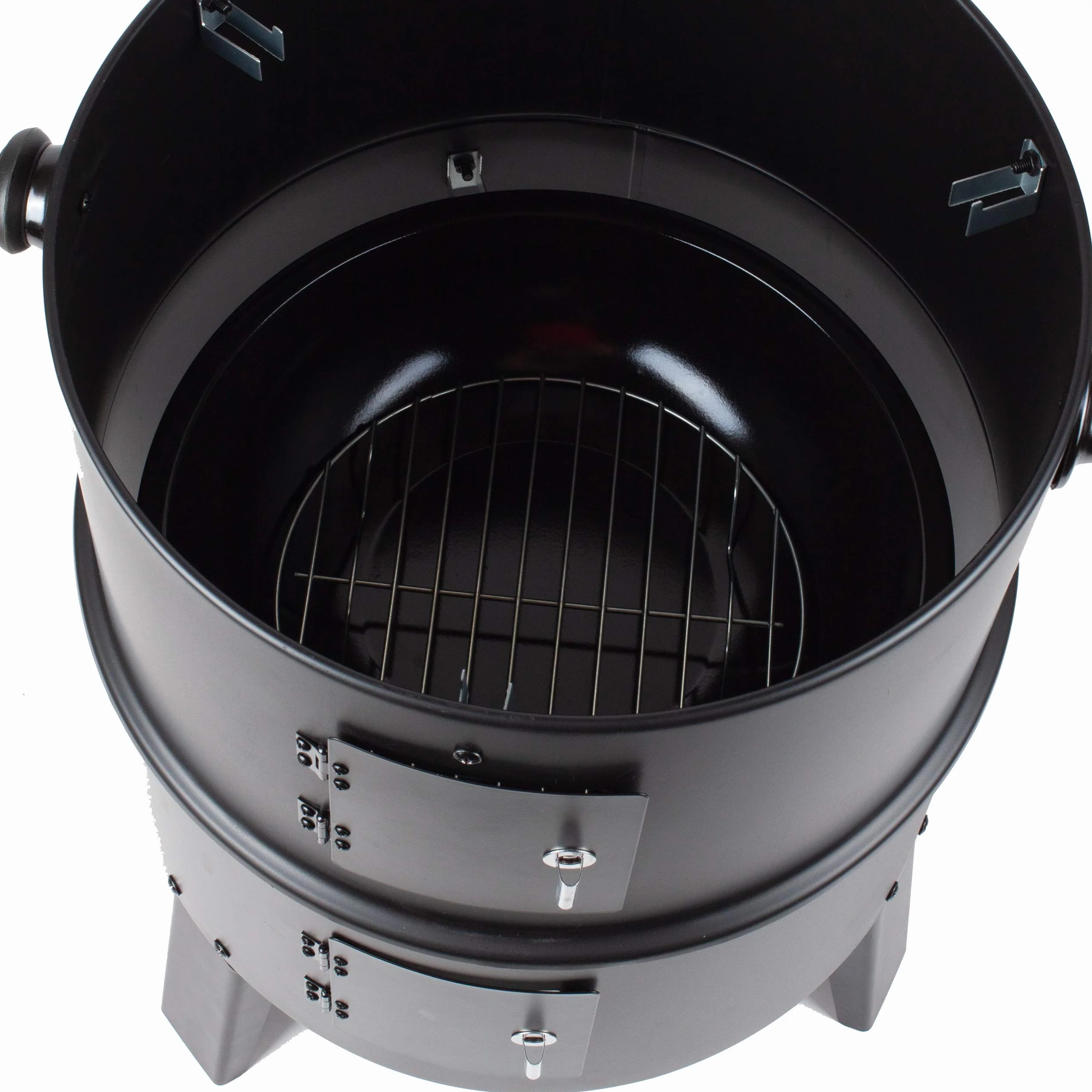 GrillMaster Grill Węglowy SmokeHouse GM8000 + Wędzarnia + Termometr, Ogrodowy, Wędzenie, Gotowanie na Parze, Dwie Misy, Funkcja Paleniska
