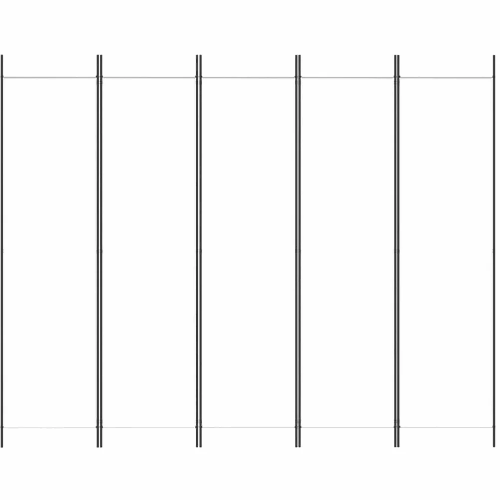 vidaXL Parawan 5-panelowy, biały, 250x200 cm, tkanina