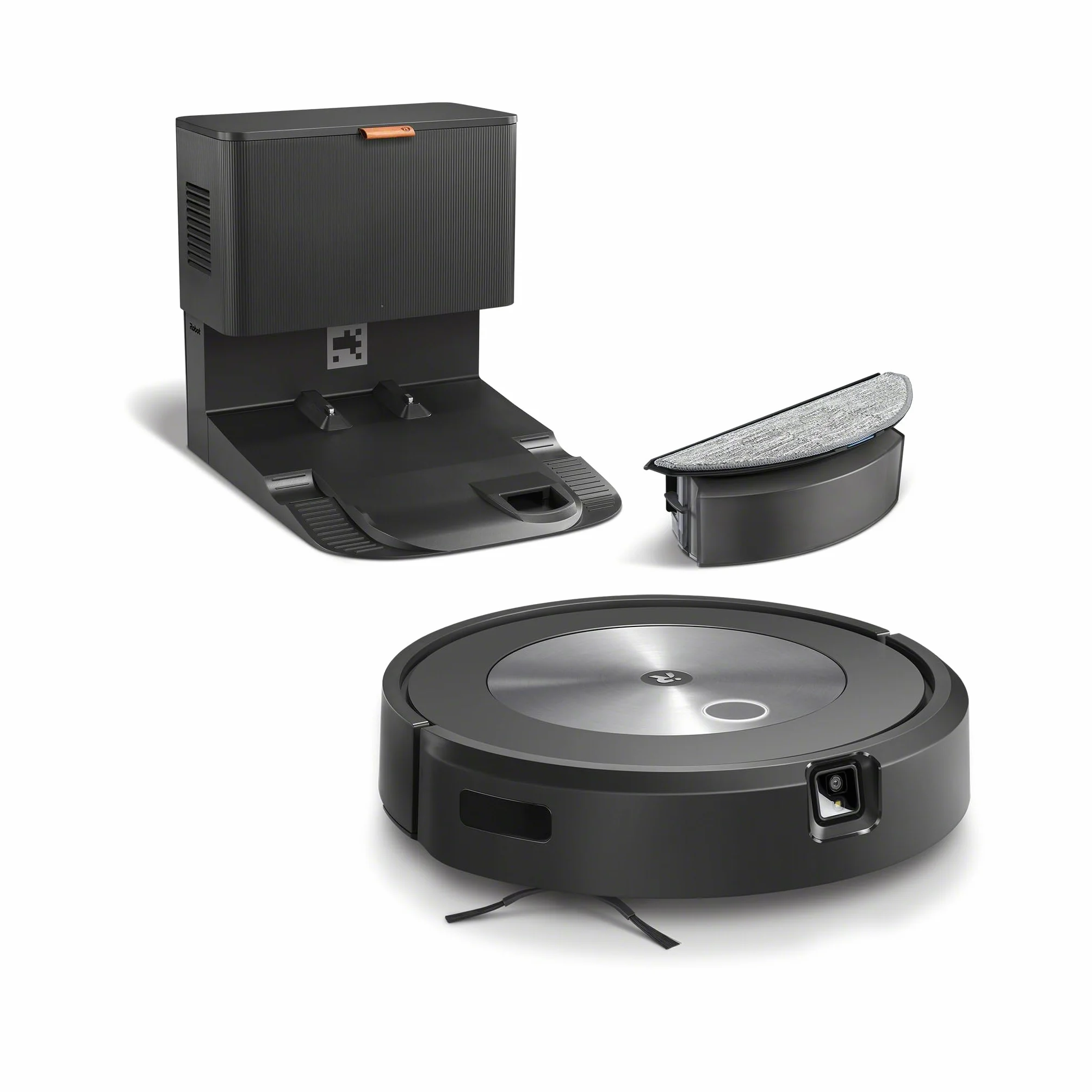 iRobot Roomba Combo j5+ (j5576) Robot odkurzający z łącznością Wi-Fi z funkcją automatycznego usuwania brudu i zasysaniem podnoszącym oraz 2 gumowymi szczotkami głównymi do wszystkich powierzchni