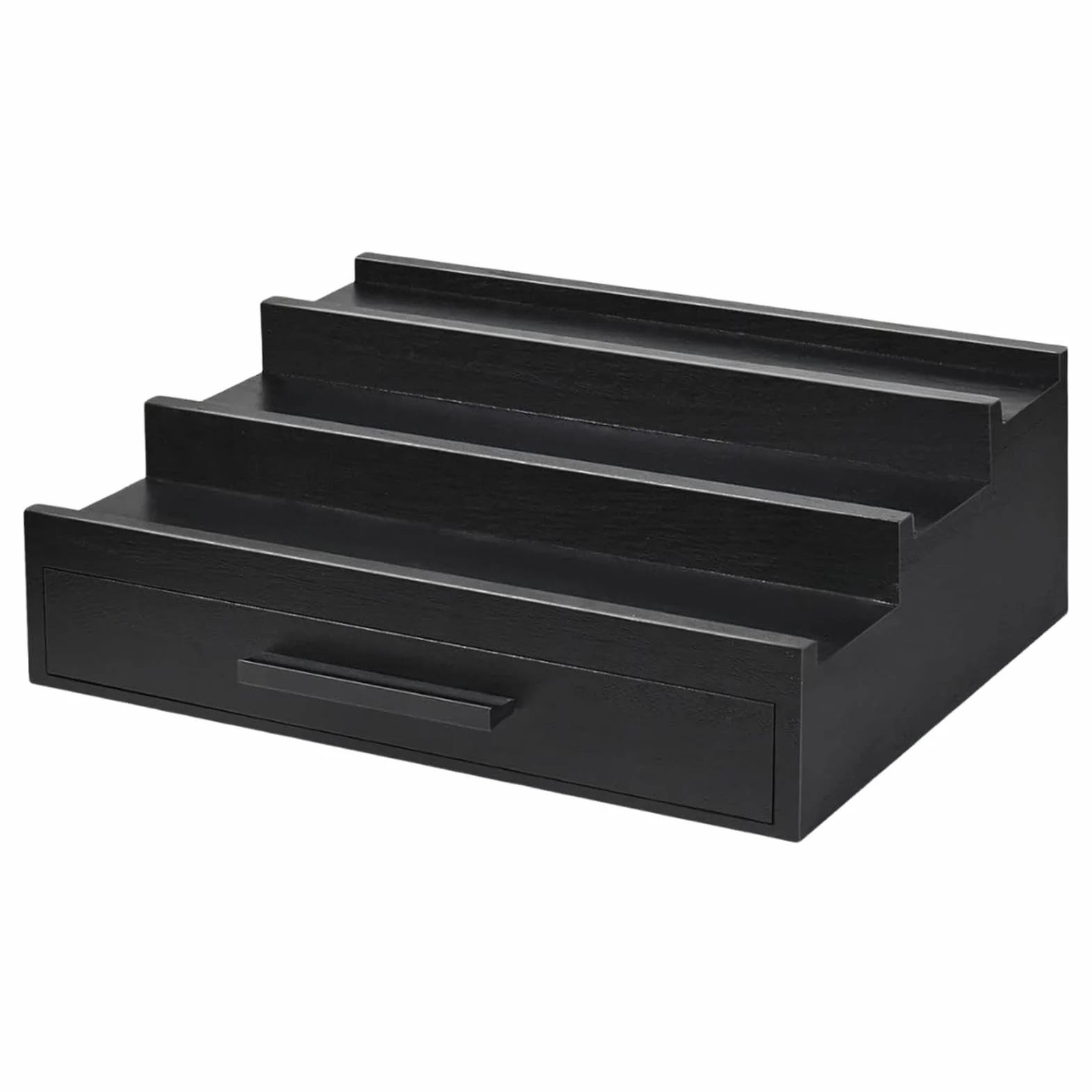 Czarny organizer na perfumy, drewniana taca na perfumy, stojak na perfumy, męski stojak na perfumy, stylowy organizer do komody, elegancka taca z czarnym wykończeniem, wielofunkcyjna taca na perfumy,