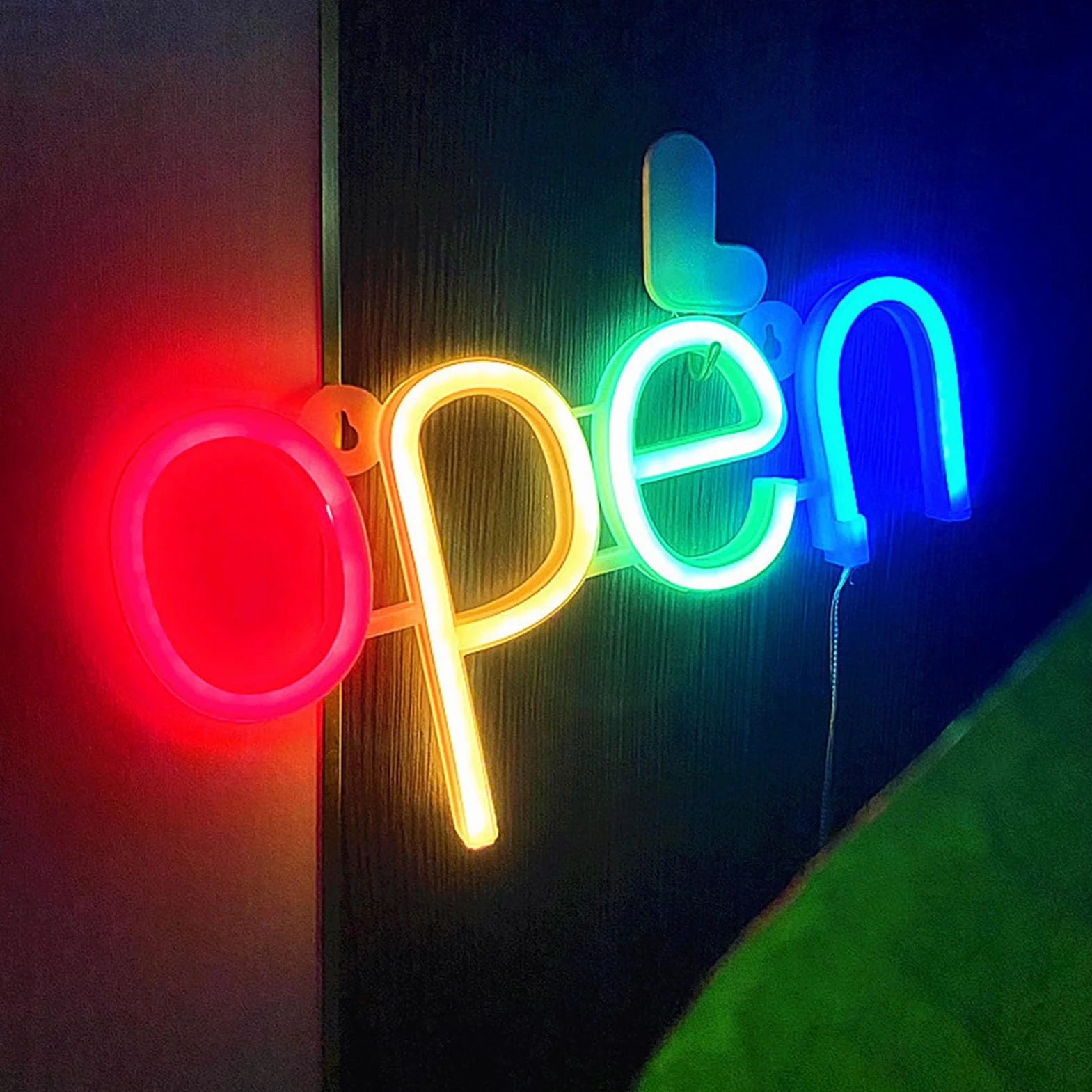 Yosoo Health Gear Otwarty znak LED do okna firmowego, mini otwierany neonowy znak wysokiej jasności, wodoodporny, dla małych firm, sklepów, barów, hoteli