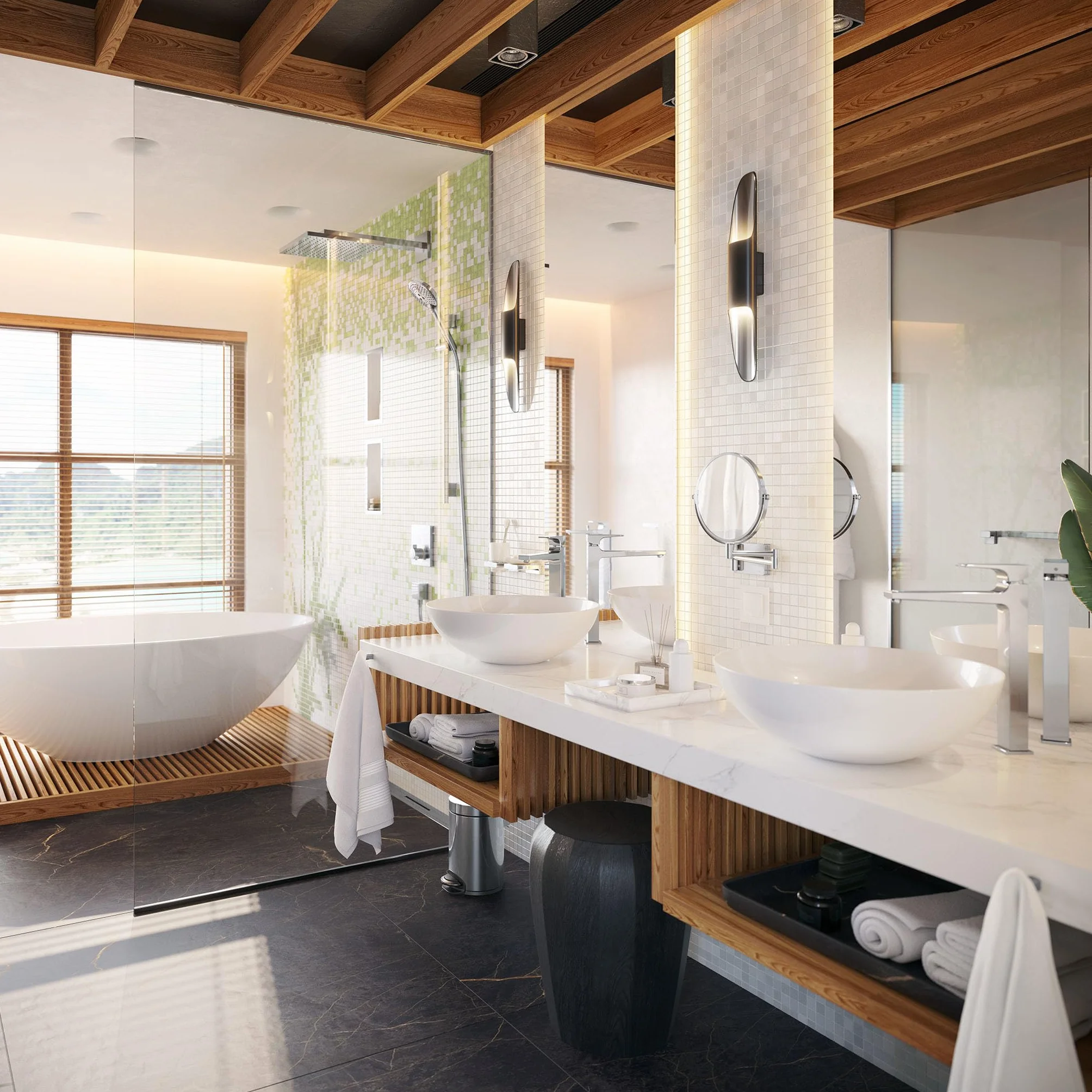hansgrohe Focus - jednouchwytowa bateria umywalkowa z zestawem odpływowym klik-klak, kran łazienkowy z wylewką 94 mm, oszczędność wody (EcoSmart), chrom, 31607000