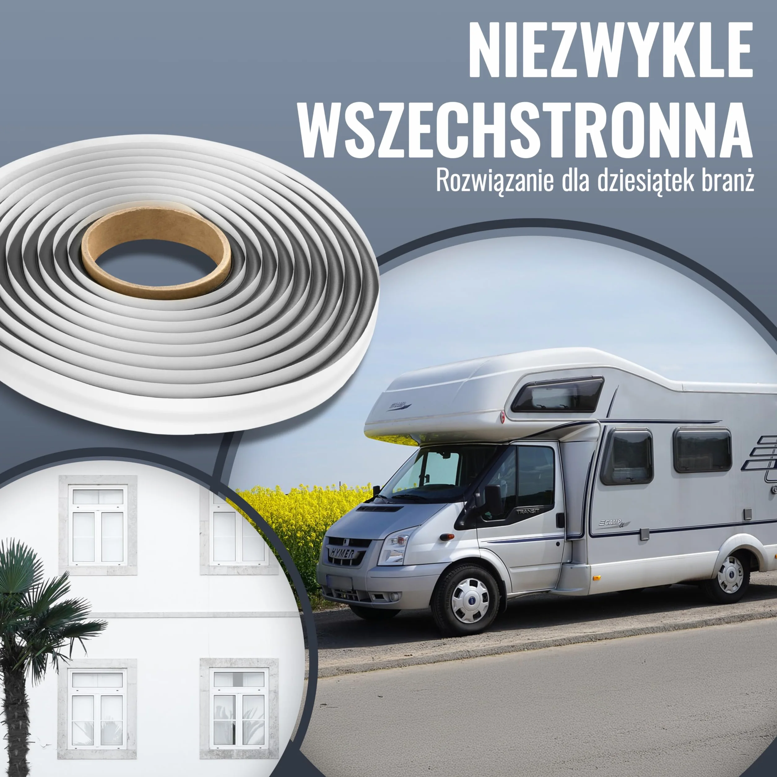 Poppstar okrągły sznurek butylowy taśma klejąca butylowa (10 m x 6 mm), taśma uszczelniająca, samoprzylepna, okrągła, czarna