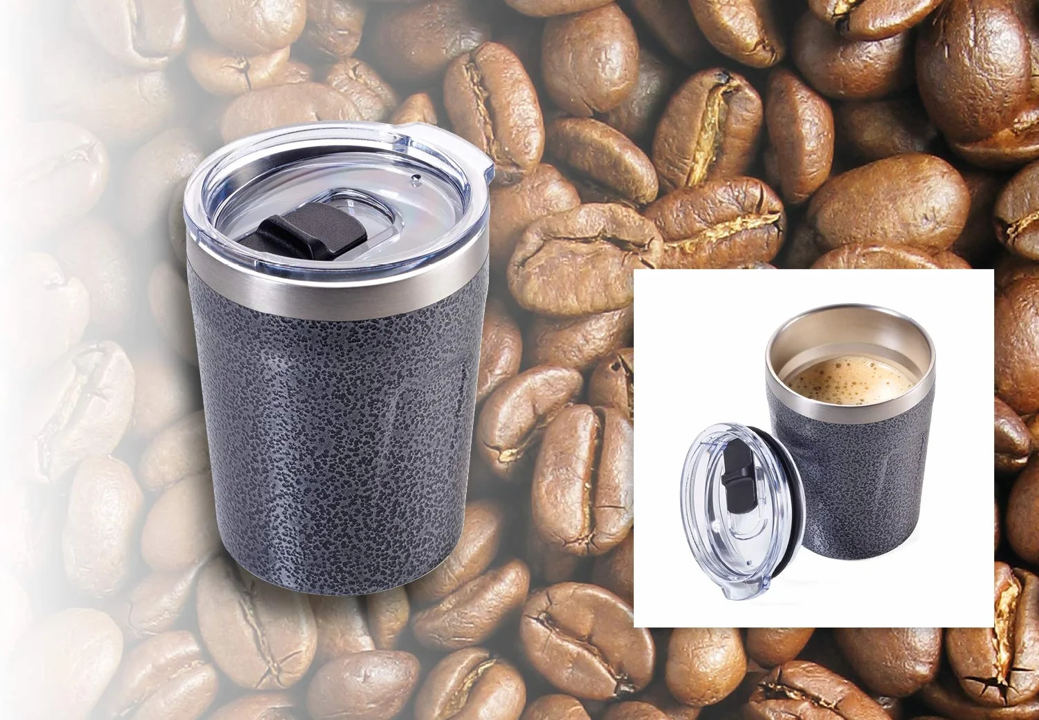 TROIKA kubek termiczny do espresso Doppio tytanowy 90x70x70 mm