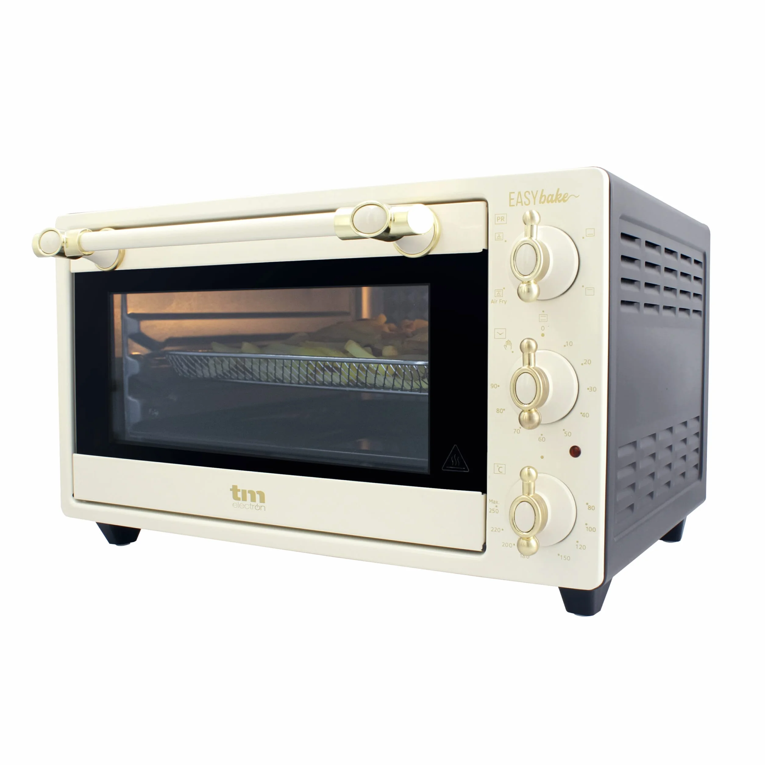 TM Electron EASYBAKE TMPHO020REB minipiekarnik retro z funkcją frytownicy bez oleju, 20 litrów, regulowana temperatura 80 ° C do 250 ° C, 5 funkcji, zawiera 4 akcesoria.