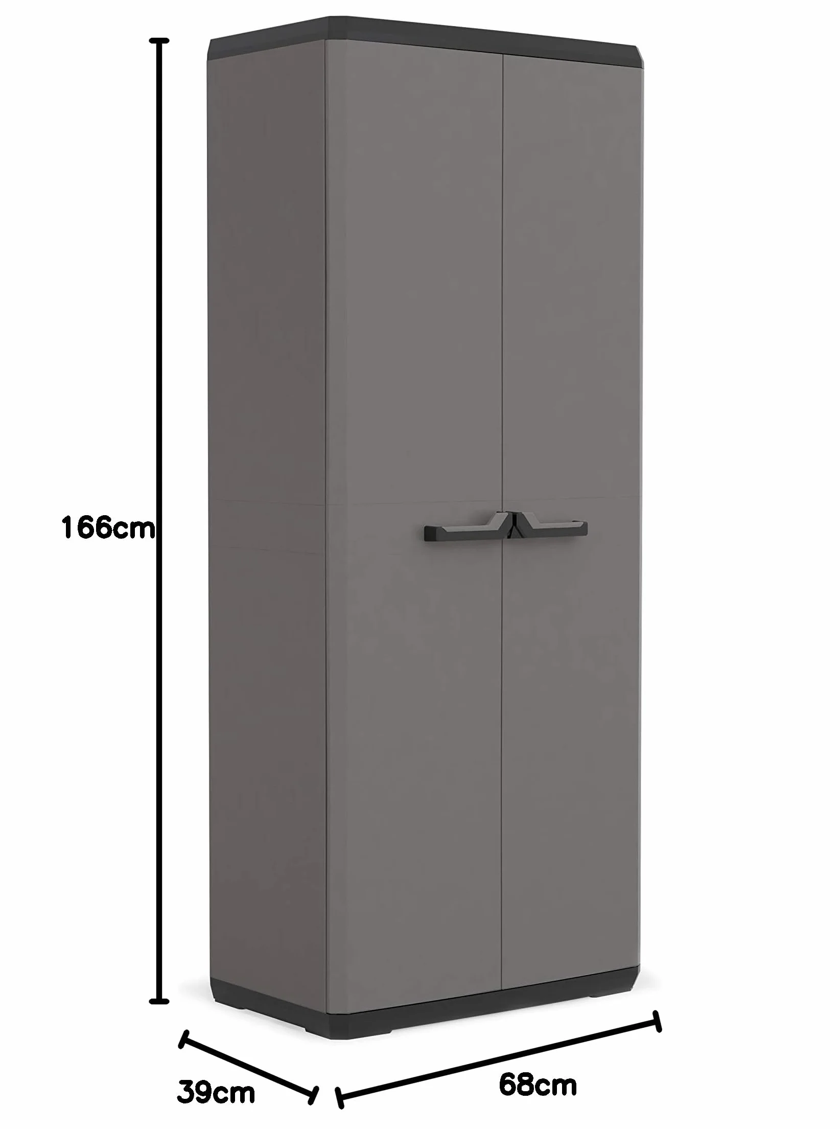 Keter Plus Szafa do Przechowywania, Szary, 68 x 39 x 166 cm