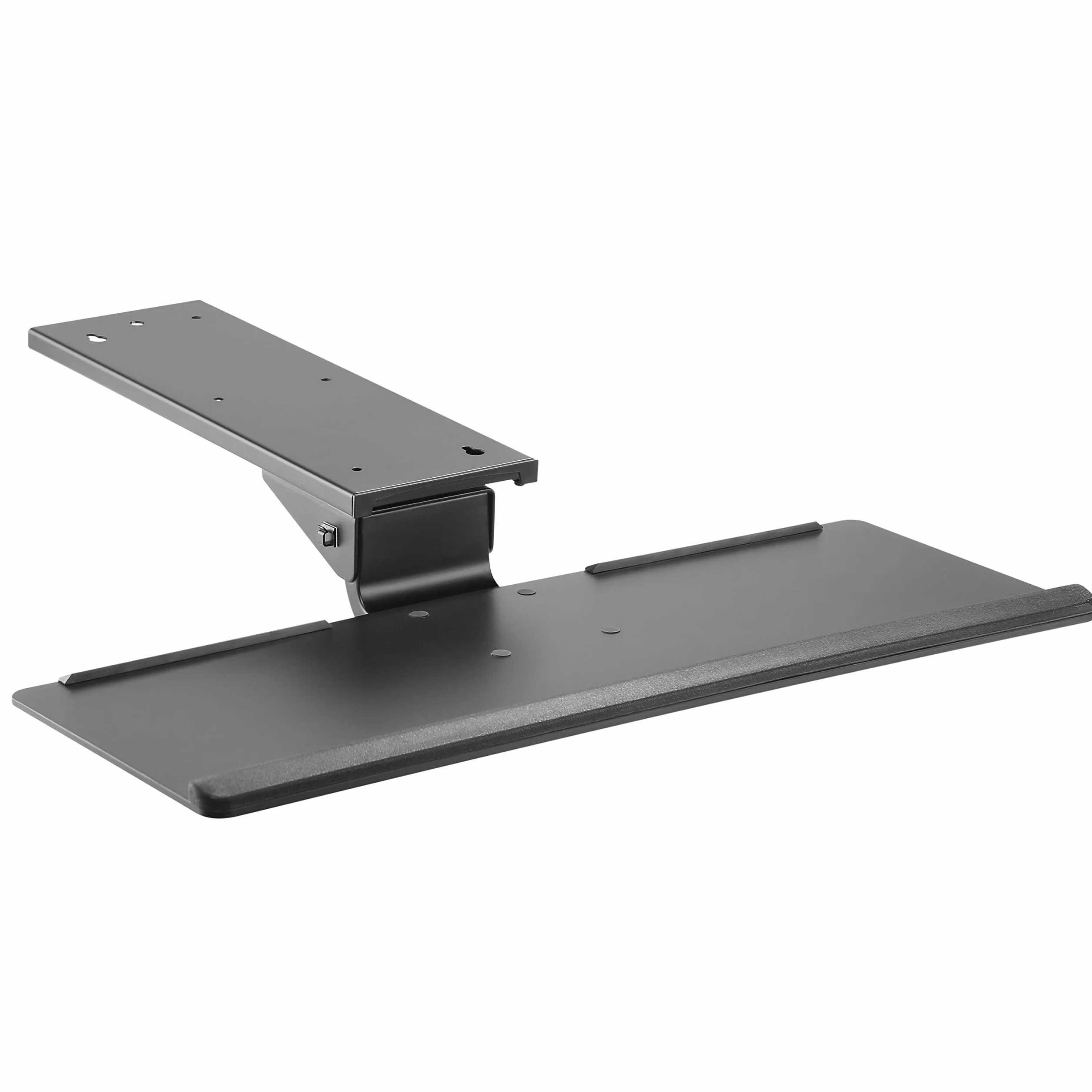 RICOO Obrotowa taca na klawiaturę PC CZ0300 obrotowa szuflada pod biurko, ergonomiczna półka z przesuwnymi bieżnikami, regulowany uchwyt na klawiaturę komputerową, czarna