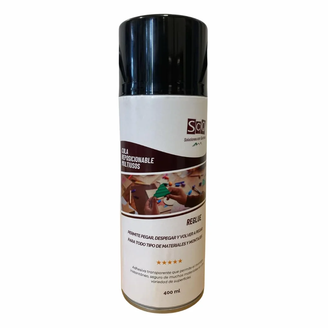 REGLUE 1 x 400 ml Klej repozycjonowalny | Klej w sprayu ponownie rozdzielalny | Klej do tkanin, papieru, kartonu, tworzyw sztucznych, korków. Klej i odklej bez uszkadzania materiałów