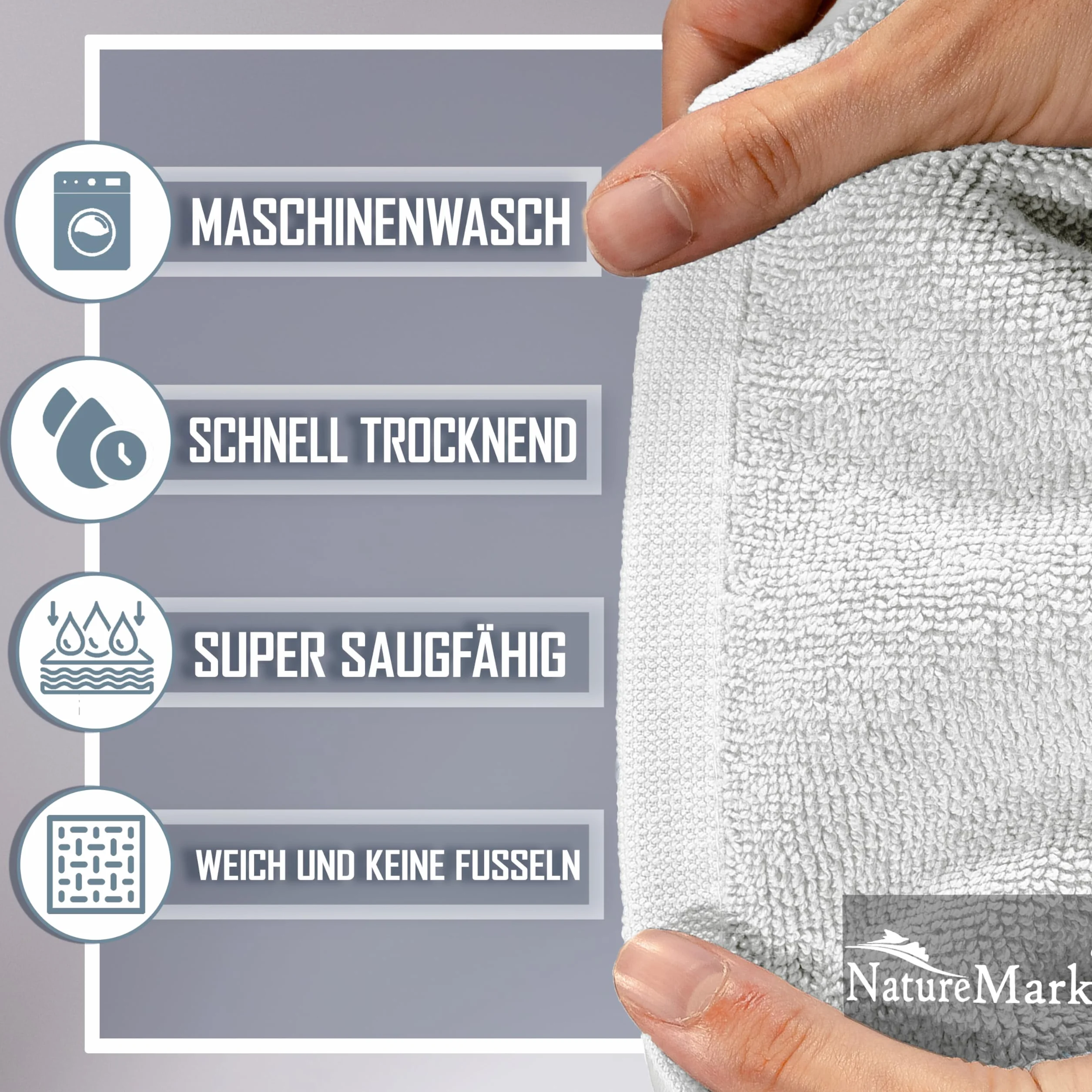 NatureMark Dywanik łazienkowy 100% bawełna 50 x 80 cm dwupak biały