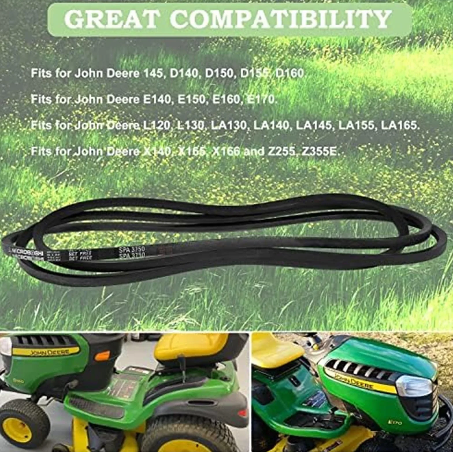 Pasek klinowy kosiarki 48" Pasuje do John Deere, GX21833 GX20571 D140 D150 D160 L120 L130 LA130 LA140 LA145 LA155 LA165 X140 itp. Pasek napędowy do traktora ogrodowego(1pcs)