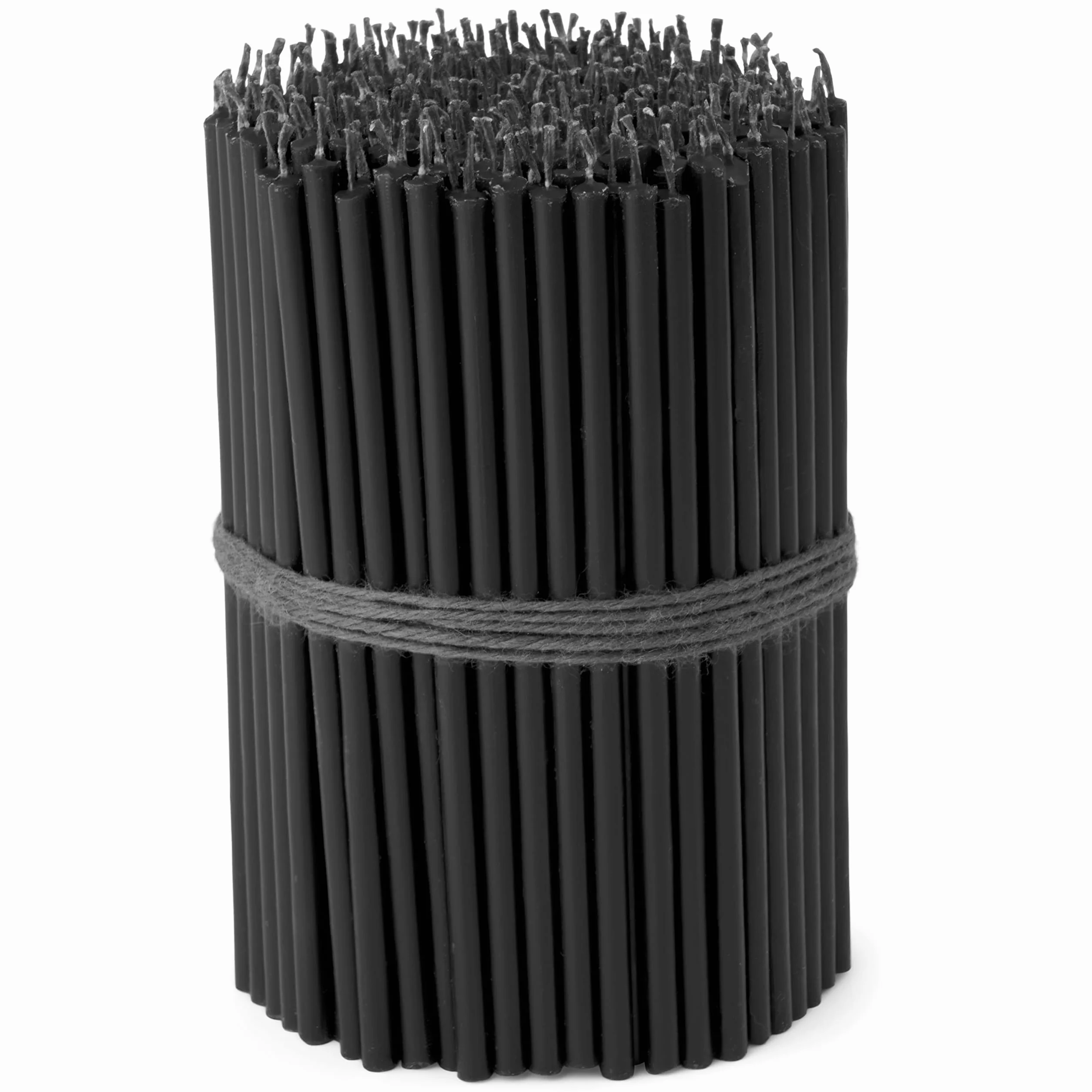 Nklaus 1000 świec prętowych czarnych, barwionych, długie, cienkie, czarne, cienkie, wysokie, 15 cm, niekapiące, bez sadzy, świece rytualne z wosku parafinowego 36135