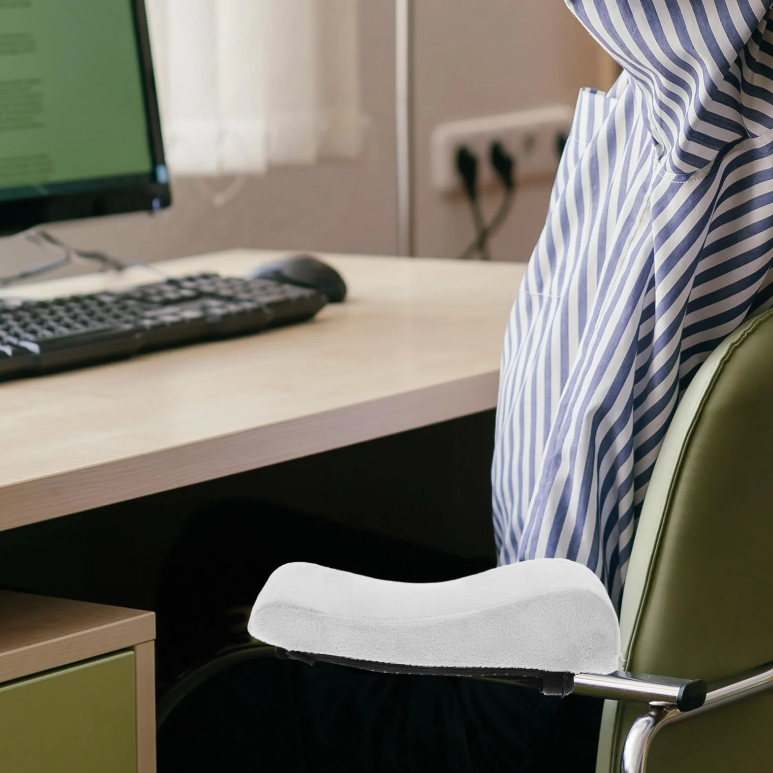 SHINEOFI Poduszka Podłokietnikowa Ergonomiczna z Pianki Memory do Fotela Biurowego Fotela Gamingowego Podpórki pod Ręce Szara