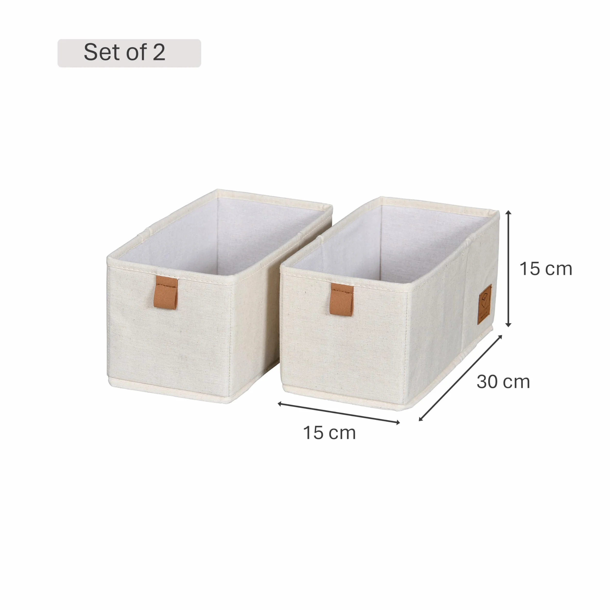 Natura Premium Organizer do Garderoby Beżowy 30x15x15 cm 2 sztuki