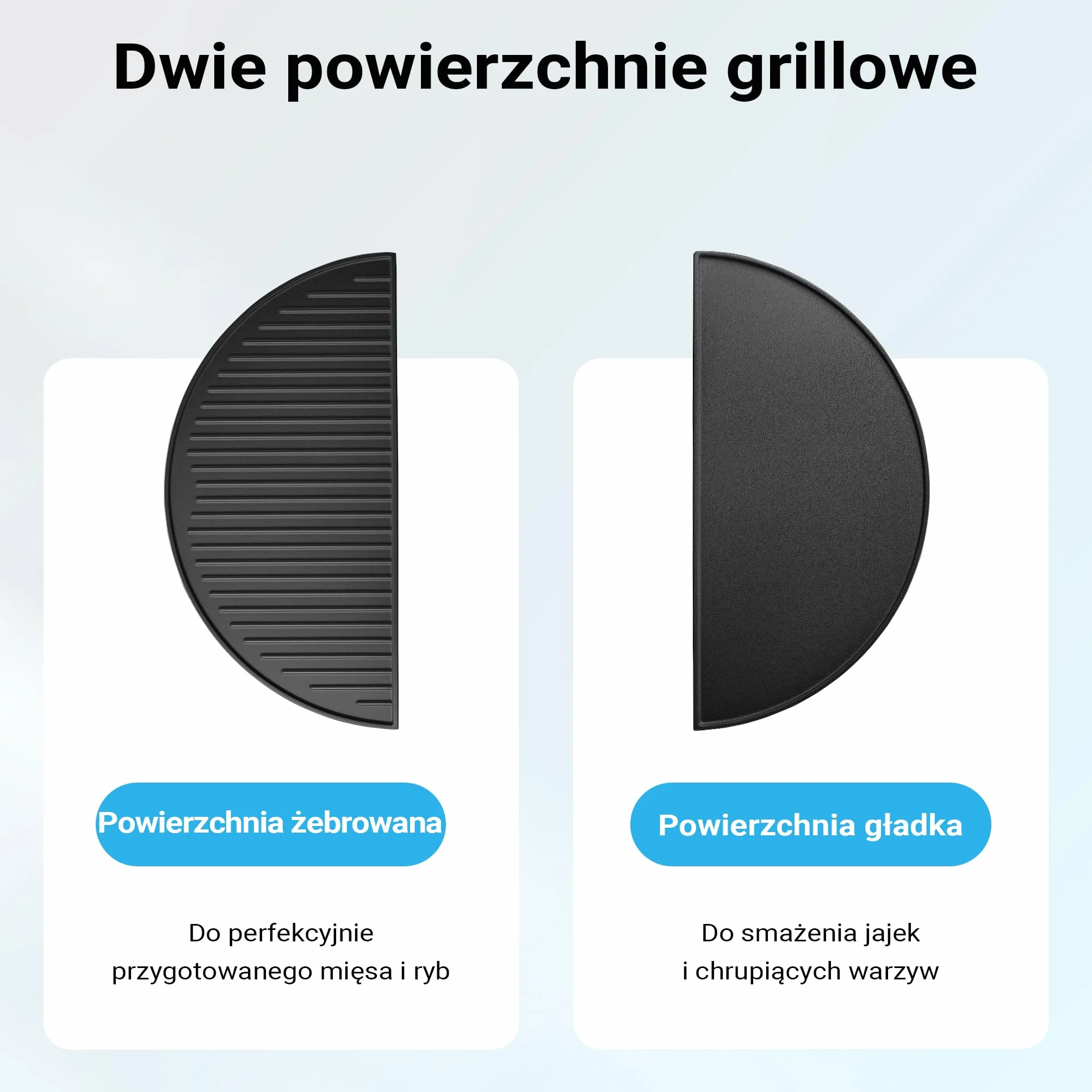 Wiltec Płyta grillowa o wymiarach 49,8 x 24,3 x 1,5 cm z żeliwa i powłoką emaliową, ruszt do grilla półokrągły, na ognisko, grilla i węgiel