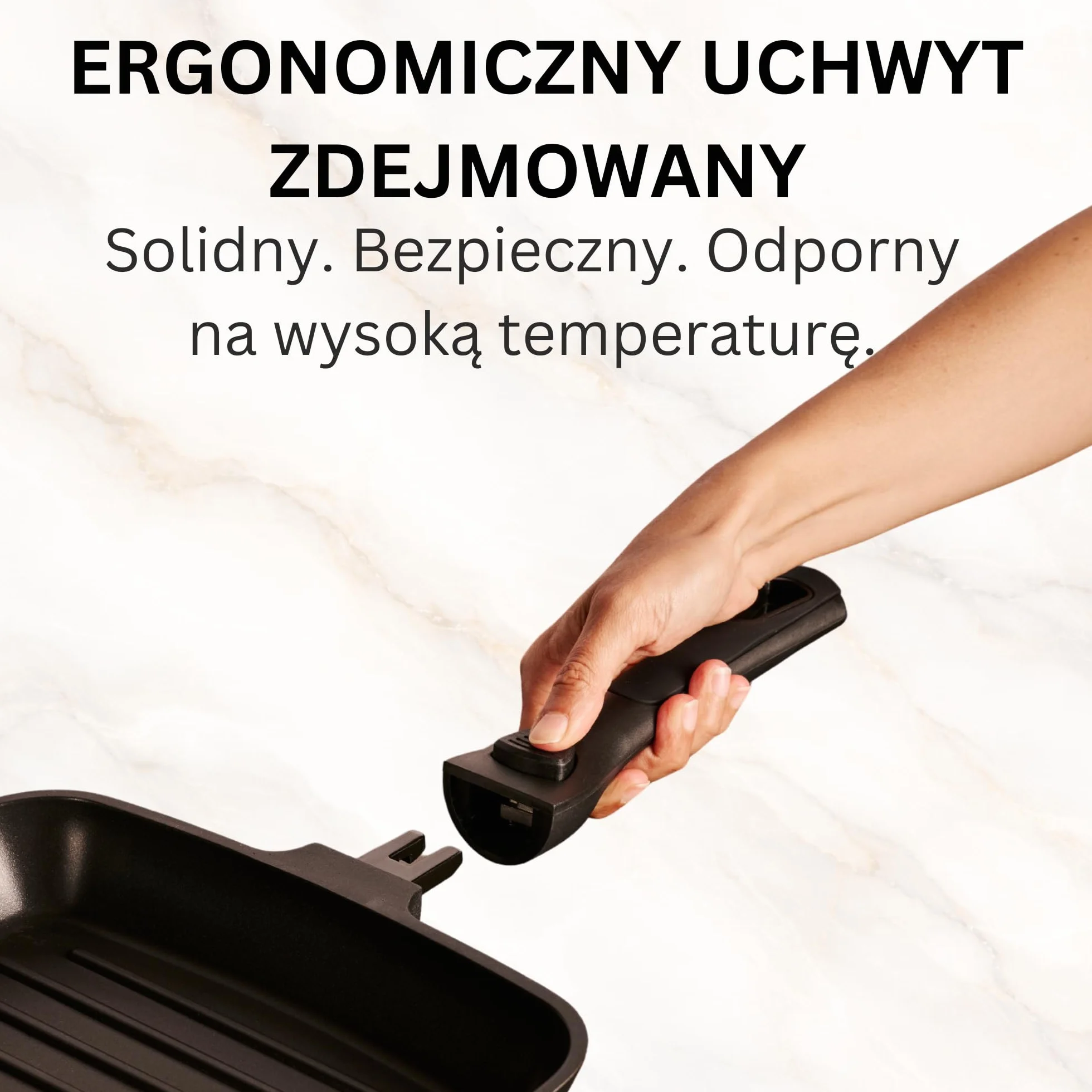 Patelnia nieprzywierająca z powłoką kamienną Greblon, odporna na zarysowania, do indukcji