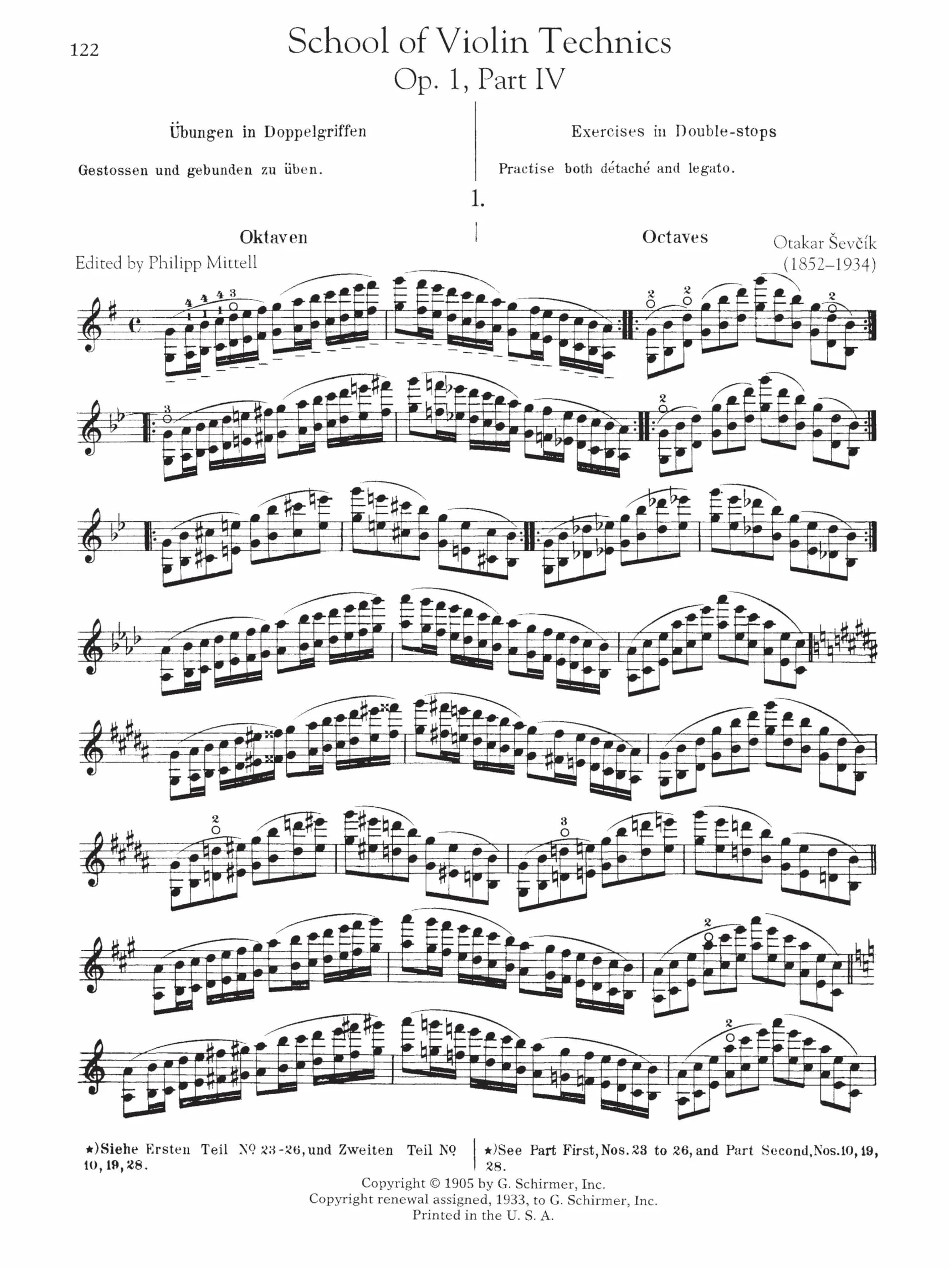 Otakar sevcik: the school of violin technics op.1 complete: Schirmer Library of Classics Volume 2091