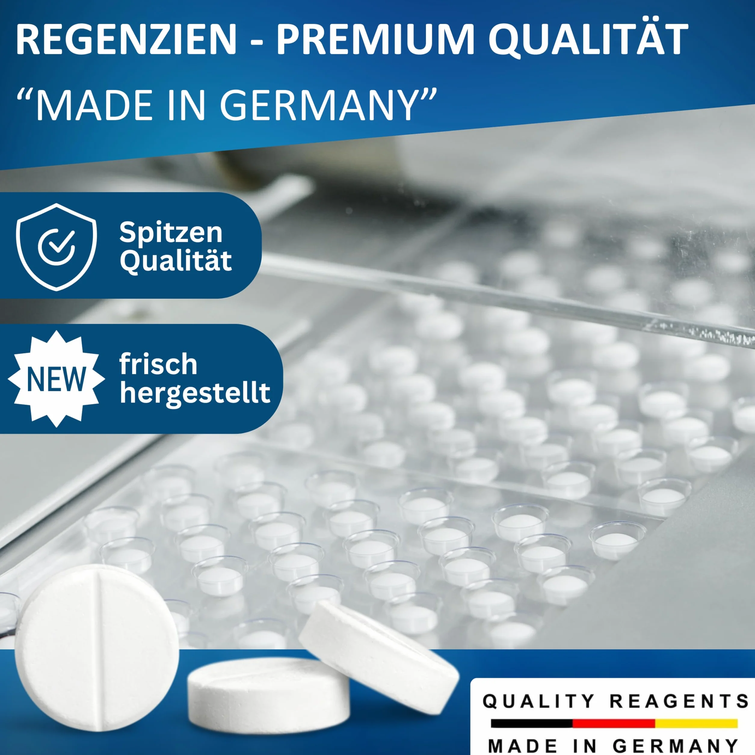 100 tabletek testowych Rapid do testera wstrząsów, 50 x pH Phenol Red, 50 x DPD1, bez chloru, tester wody basenowej, trwałość 10 lat