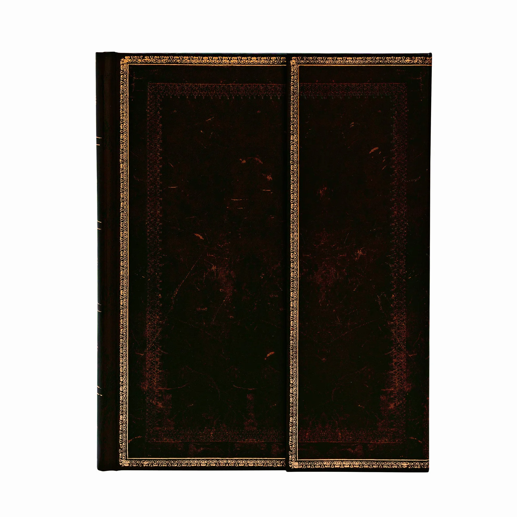 Black Moroccan Ultra Lined Hardcover Journal (Wrap Closure)