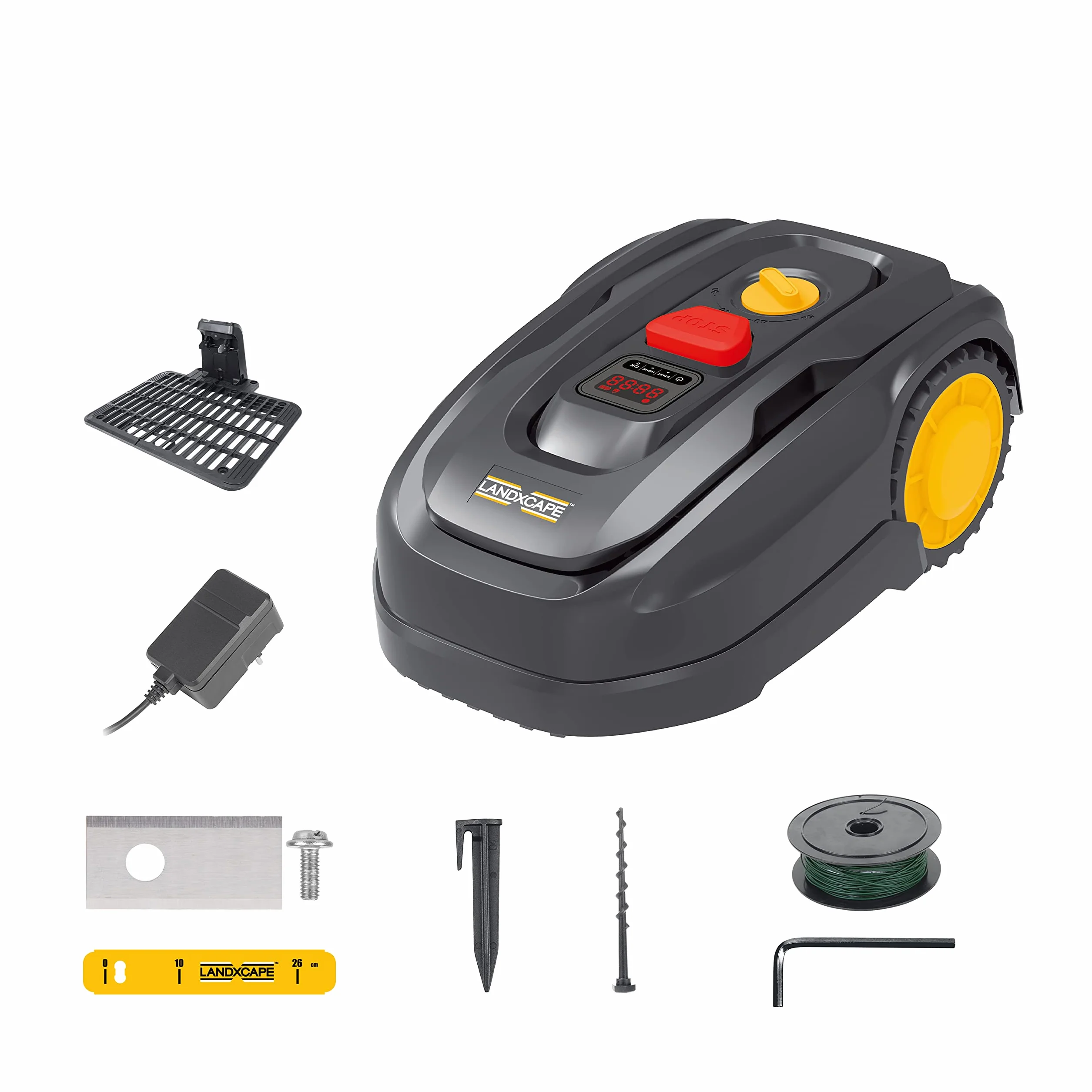LANDXCAPE 18 V (20 V MAX) 400 m² kosiarka automatyczna LX796, system mulczowania, czujnik bezpieczeństwa, ultralekki