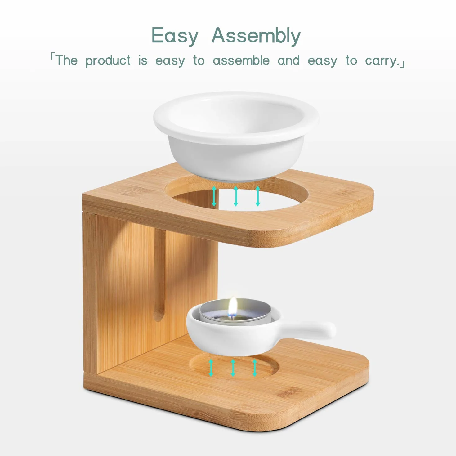 ComSaf Zestaw 1 ceramicznego palnika olejków eterycznych, podgrzewacz do topienia pachnącego wosku z uchwytem na świece typu tealight, dekoracyjny palnik aromaterapeutyczny, do domu, biura, na