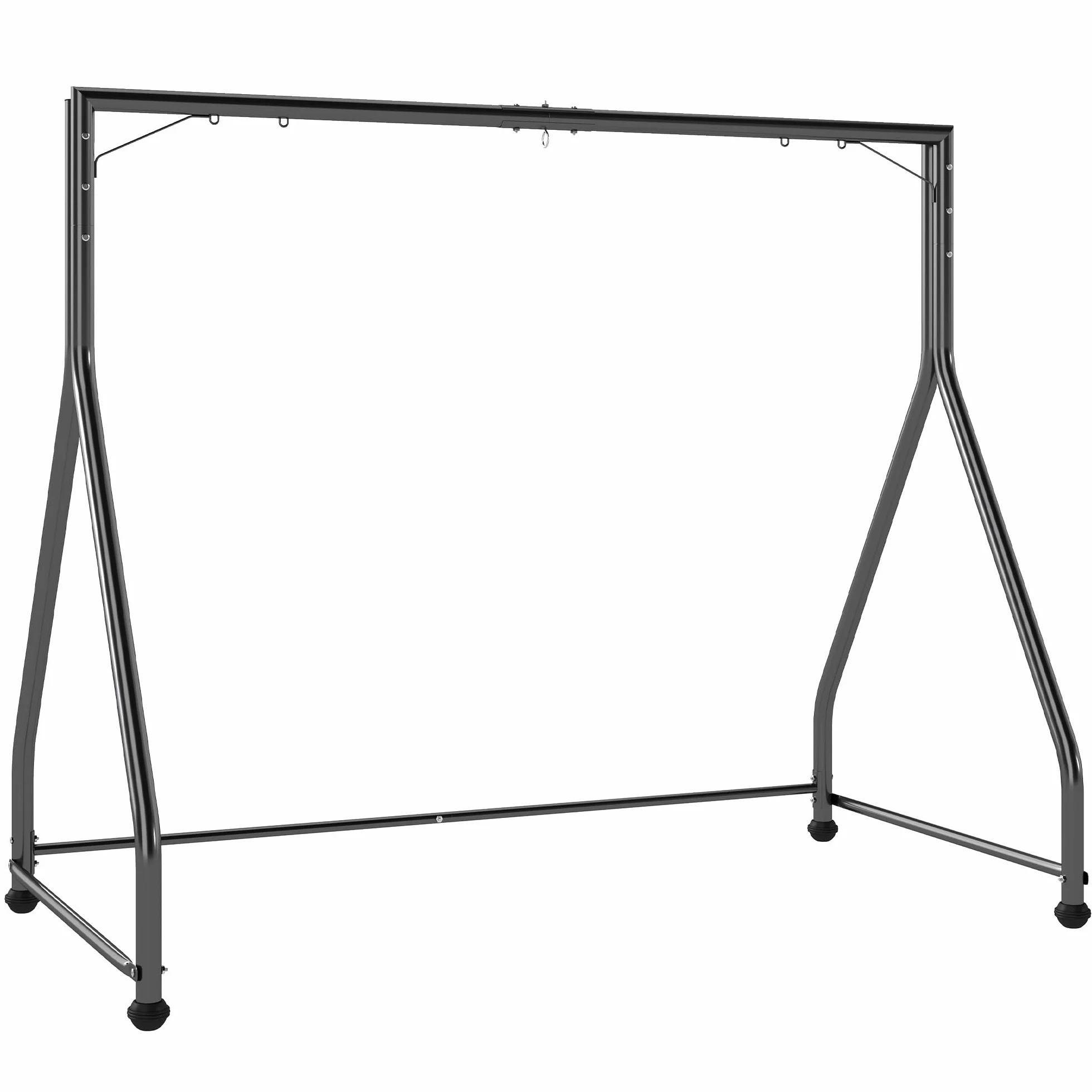 Outsunny Rama huśtawki w kształcie litery A ze stali, konstrukcja do huśtawek lub wiszących koszy, nośność do 360 kg, czarna, na balkon, taras i do ogrodów