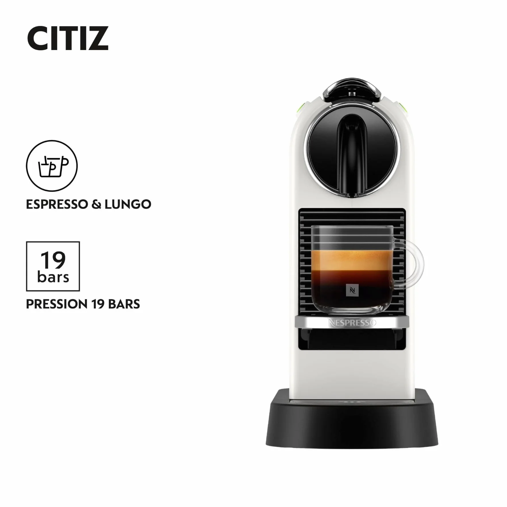 Nespresso Citiz En 167.W Ekspres do Kawy, Biały / Kremowy, 1260.0W 230.0V