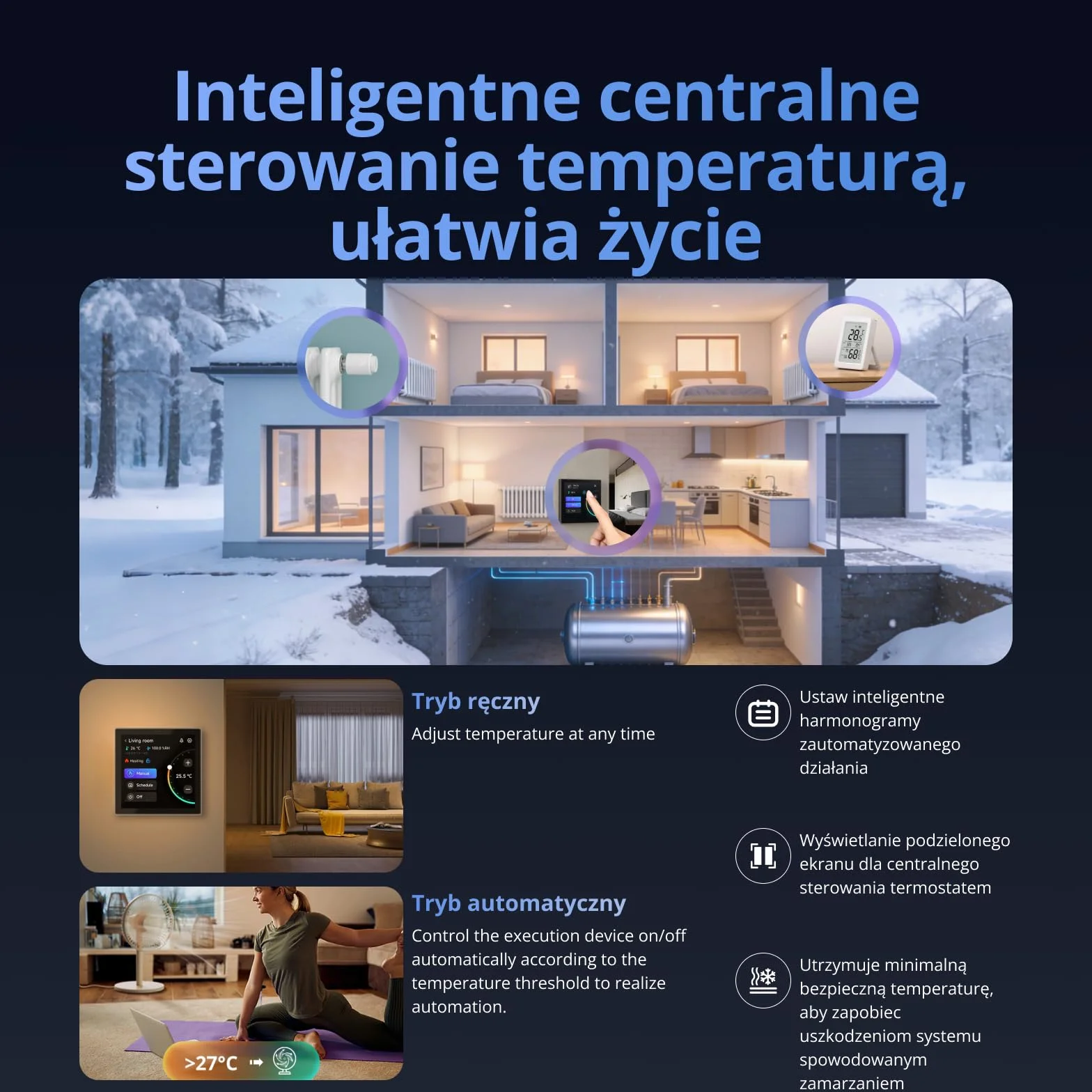 SONOFF NSPanel Pro 86 Inteligentny Panel Sterowania – Brama Zigbee, Home Assistant, Matter Bridge, Scenariusze Bezpieczeństwa i Termostat – Działa z Alexa, Google Home, Apple Home (Qianga)