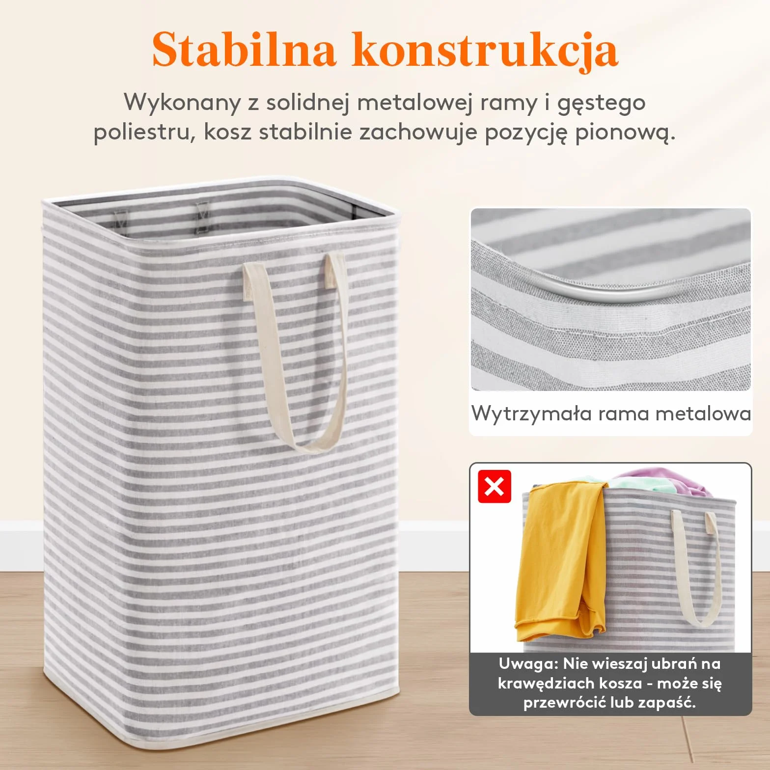 Lifewit Kosz na pranie, 75 l, duży kosz na pranie, składany pojemnik na pranie, wodoszczelny, pojemnik do sortowania prania, z uchwytami na ubrania, ręczniki, zabawki, szary