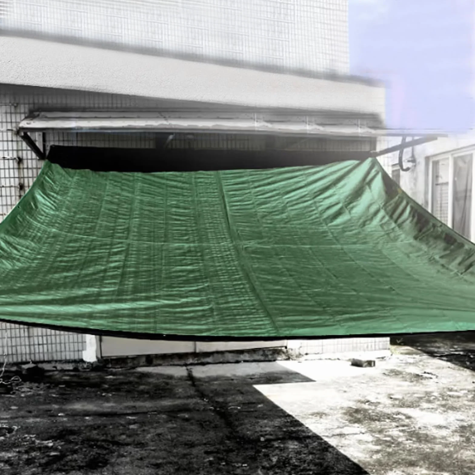 Plandeka okryciowa z oczkami, wodoszczelna plandeka z tkaniny, 2 x 2 m, 200 g/m², PE odporna na rozerwanie, odporna na warunki atmosferyczne, odporna na działanie promieni UV, ochronna plandeka
