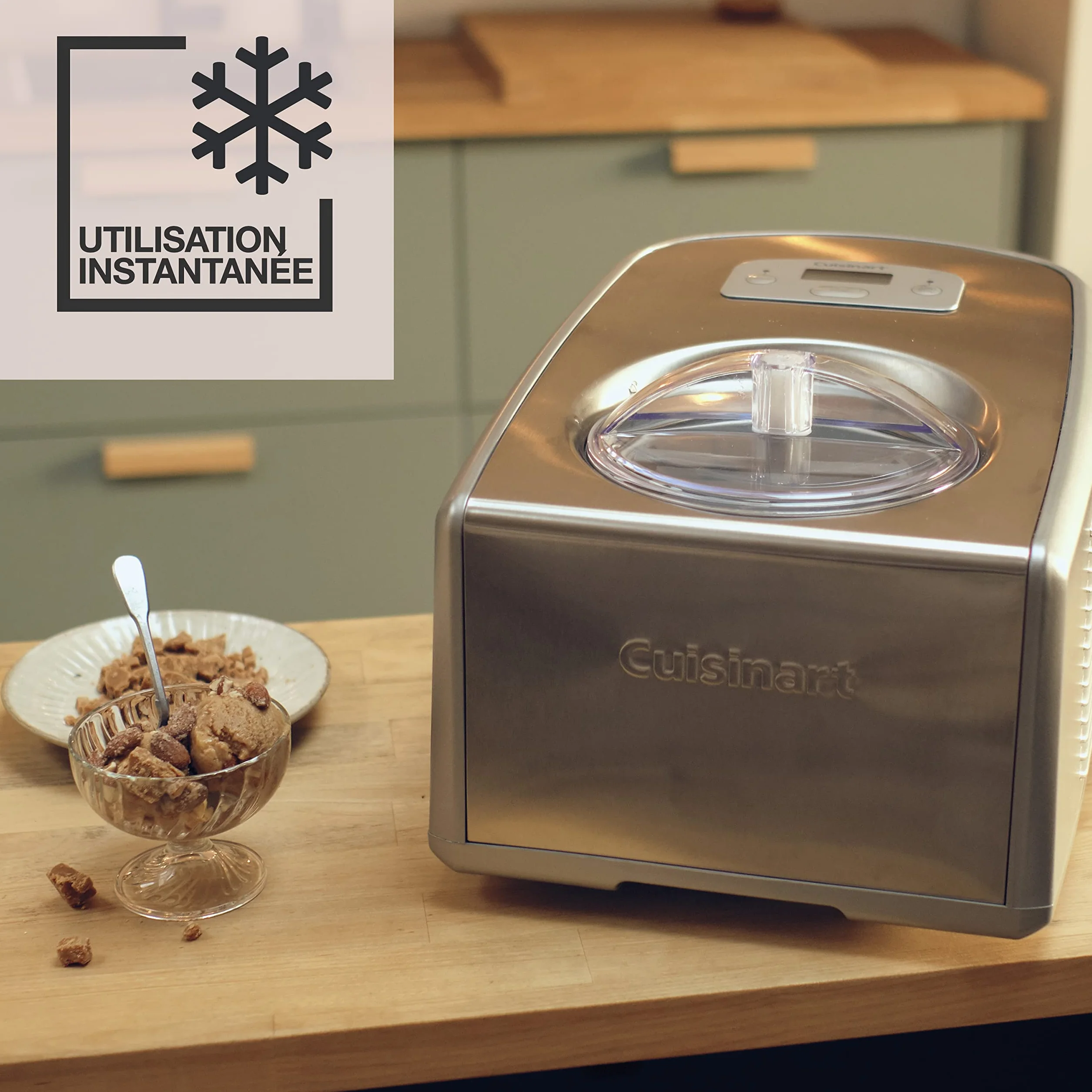 Cuisinart ICE100E Professional Maszynka Do Lodów, Stal Nierdzewna, 150 W, 1,5 L, Srebrny