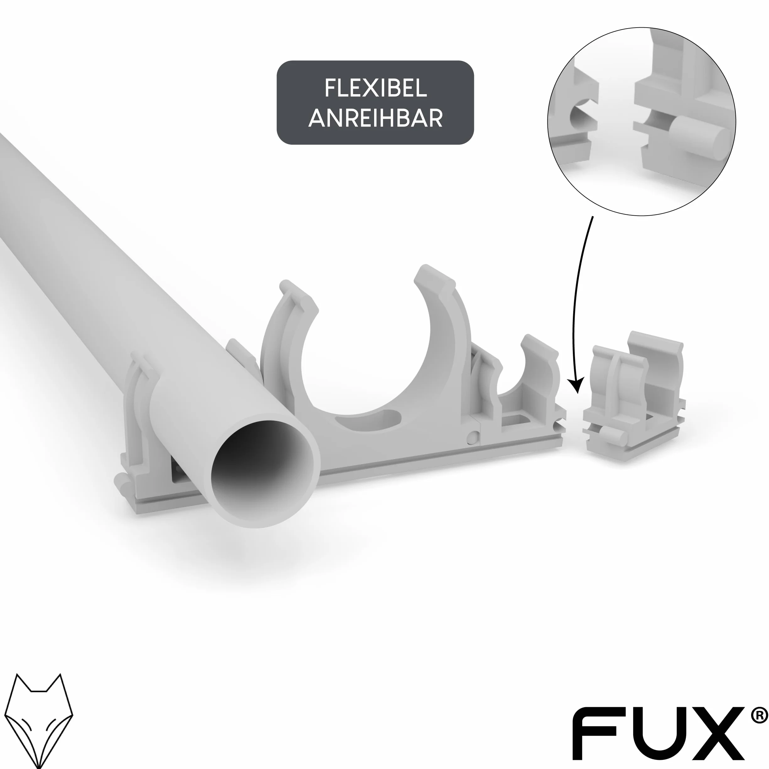 FUX 10 Sztuk Obejm Zaciskowych M16-M50, 16-50 mm, Uchwyt Do Rury, Klips, Tworzywo Sztuczne Do Izotycznej, Prętowej, Kabla Pustego Szeregowego i Przykręcania (M50, 50 mm)