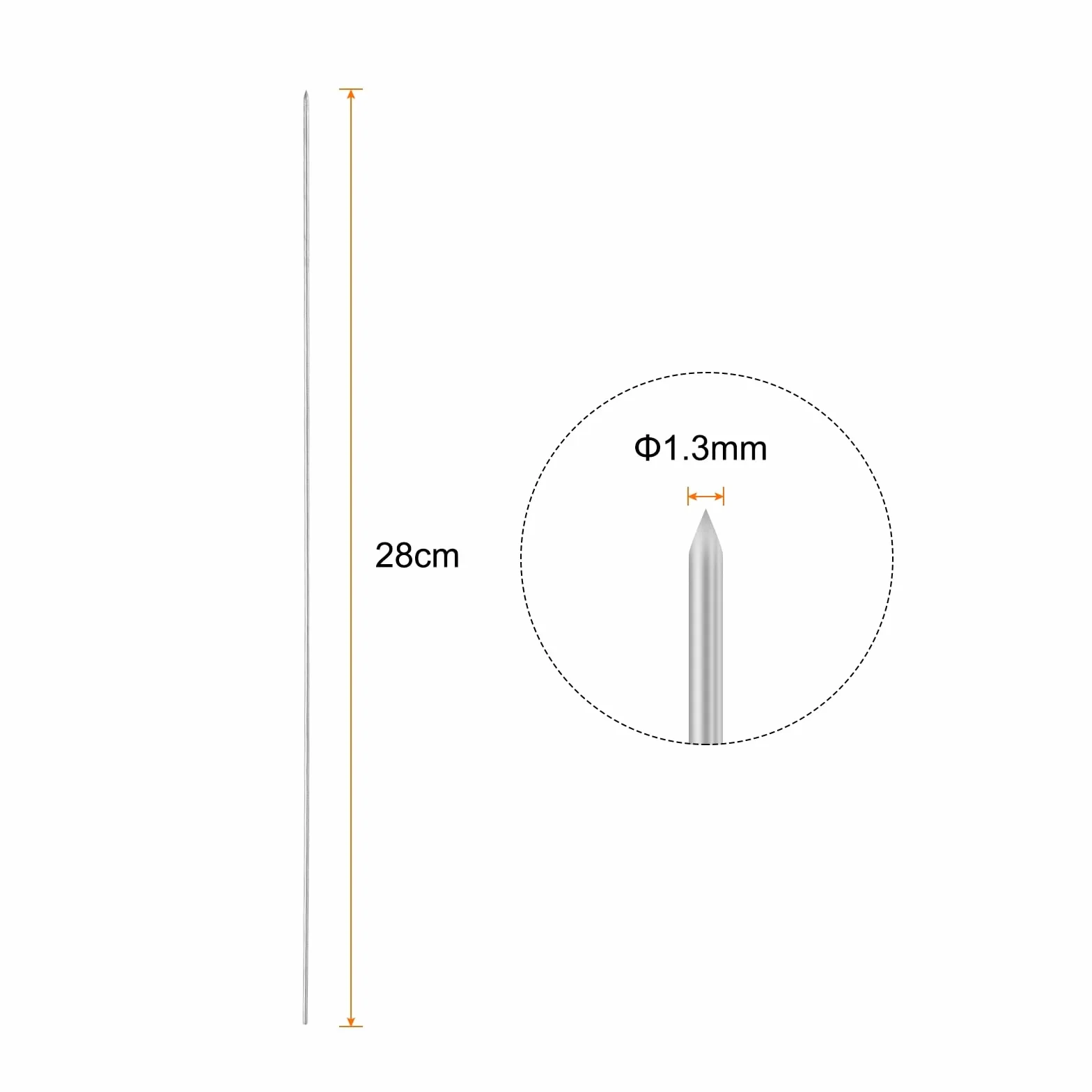 QUARKZMAN 25 szt. szpikulce do kebob metalowe 30 cm x 1,3 mm okrągłe pałeczki ze stali nierdzewnej wielokrotnego użytku BBQ szpikulce do grilla otwarty grill kij do mięsa krewetki owoce