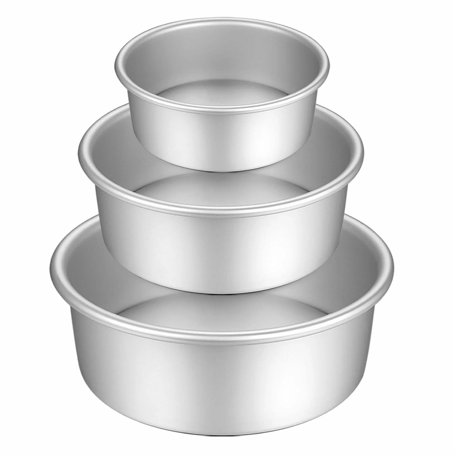 Okrągła Forma do Pieczenia z Anodowanego Aluminium, Powłoka Nieprzywierająca, Zdejmowane Dno, 3 Rozmiary (13,7/19,7/25 cm)