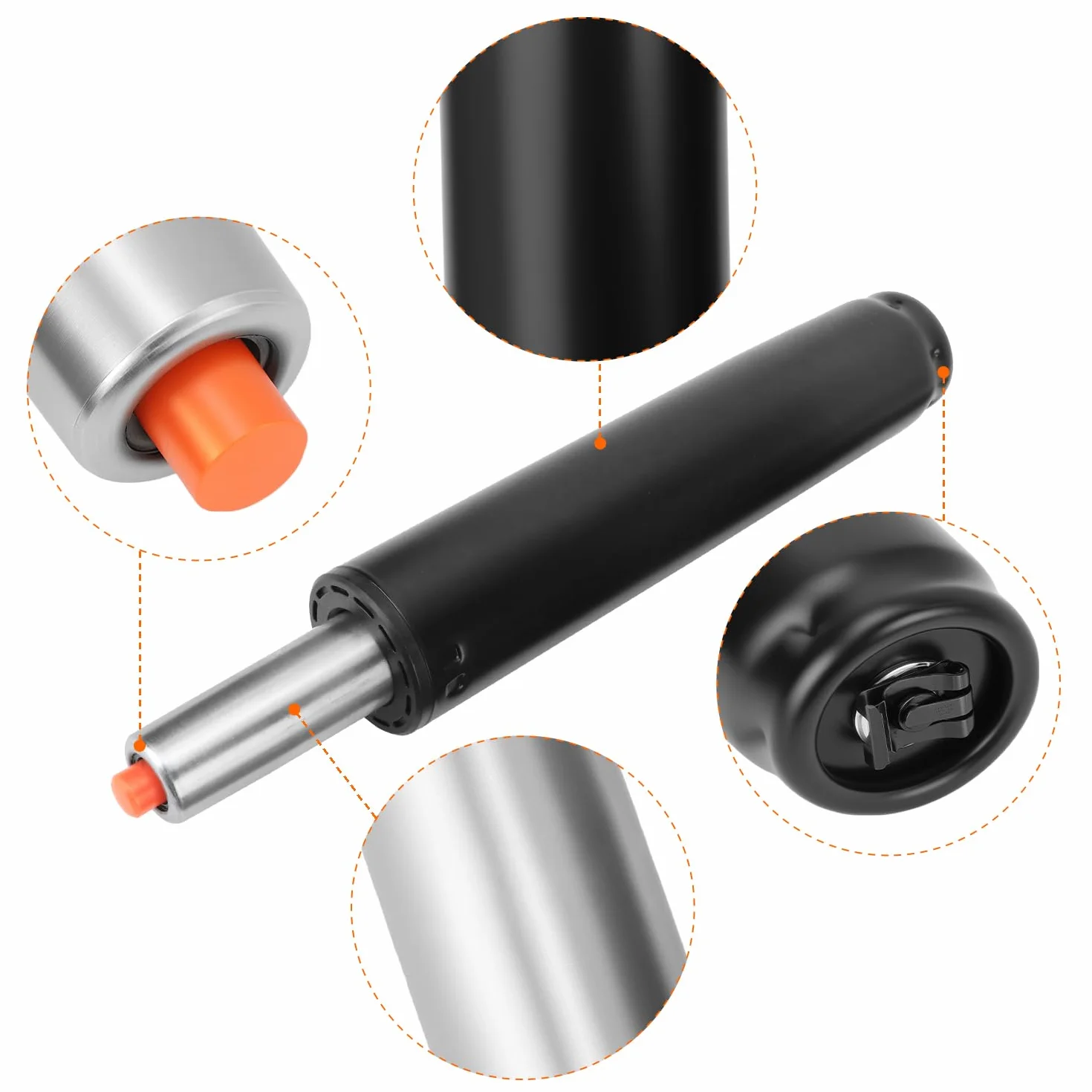 QWORK® sprężyna gazowa do krzeseł biurowych, 31-45 cm wymienna sprężyna gazowa ze stali nierdzewnej, obrót o 360°, do krzeseł biurowych