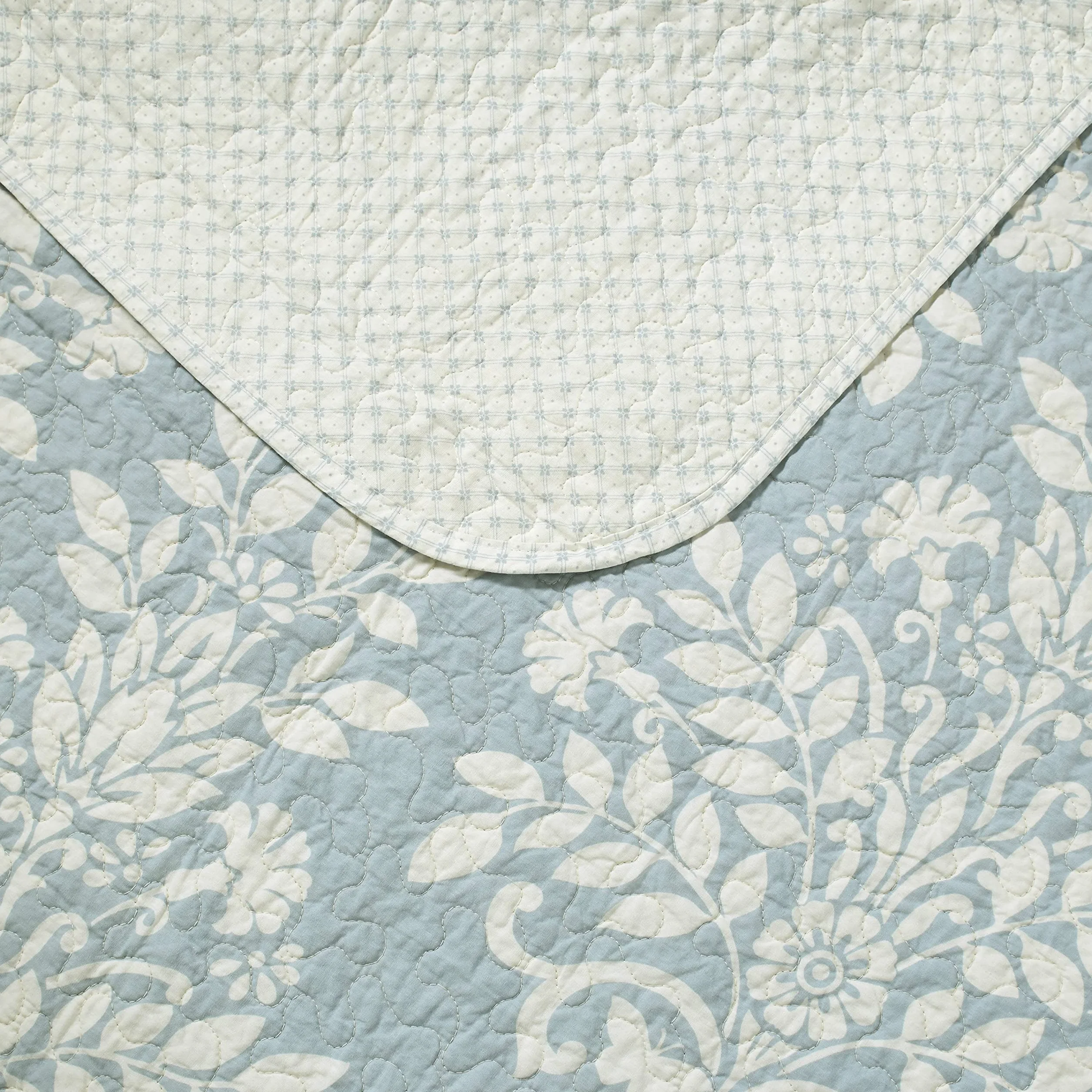 Laura Ashley - Kolekcja Rowland - Zestaw kołder - 100% bawełna, odwracalna, całoroczna pościel z pasującymi pokrowcami, wstępnie prana dla dodatkowego komfortu, pełna/królowa, niebieska