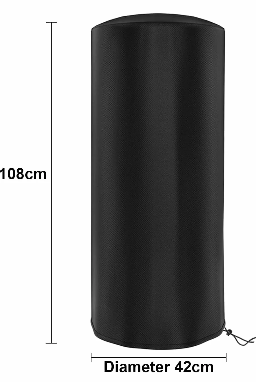 Enders Nova LED L fireplace pokrowiec ochronny na taras, grzejnik grzewczy, osłona grzewcza na patio, odporna na rozerwanie, wodoszczelna osłona 420D, odporna na wiatr, odporna na promieniowanie UV, 42 x 42 x 108 cm